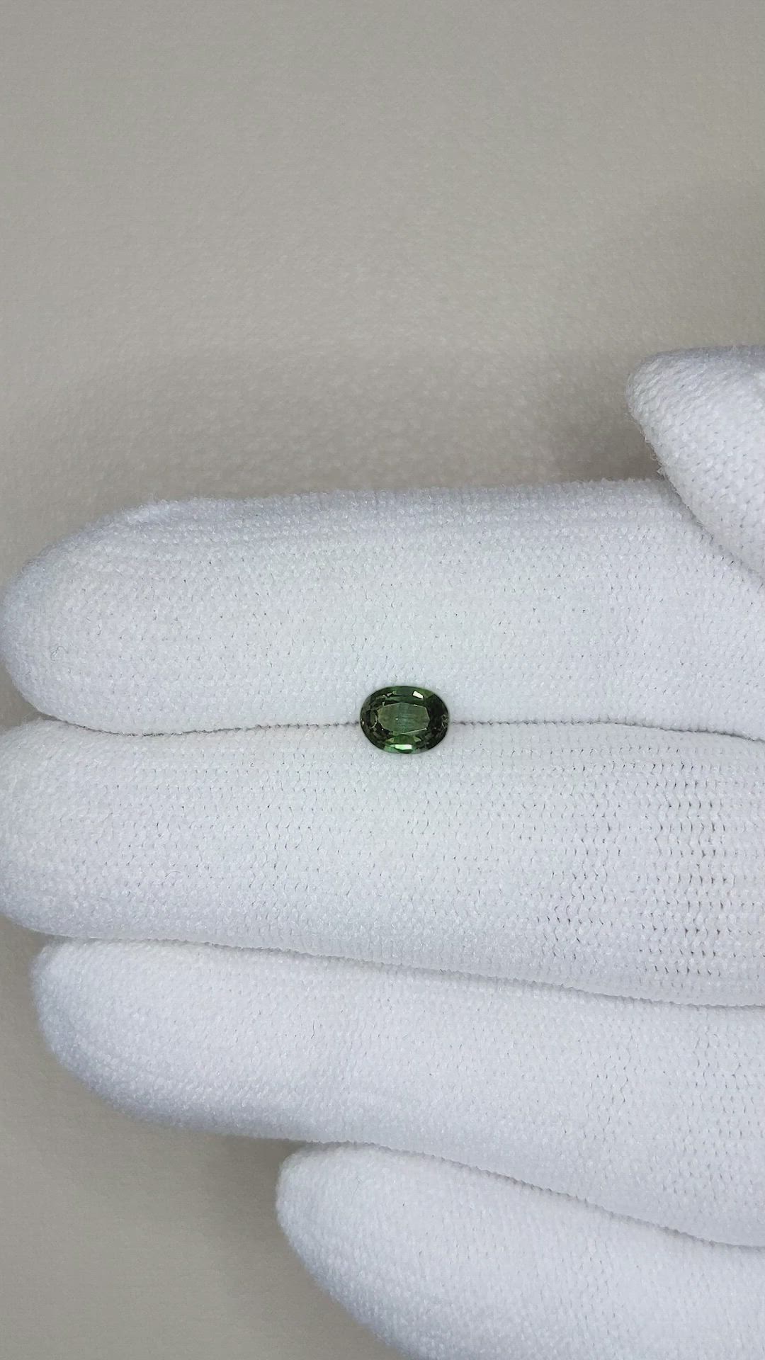0.54 Ct. Green Sapphire from Madagascar Size Video