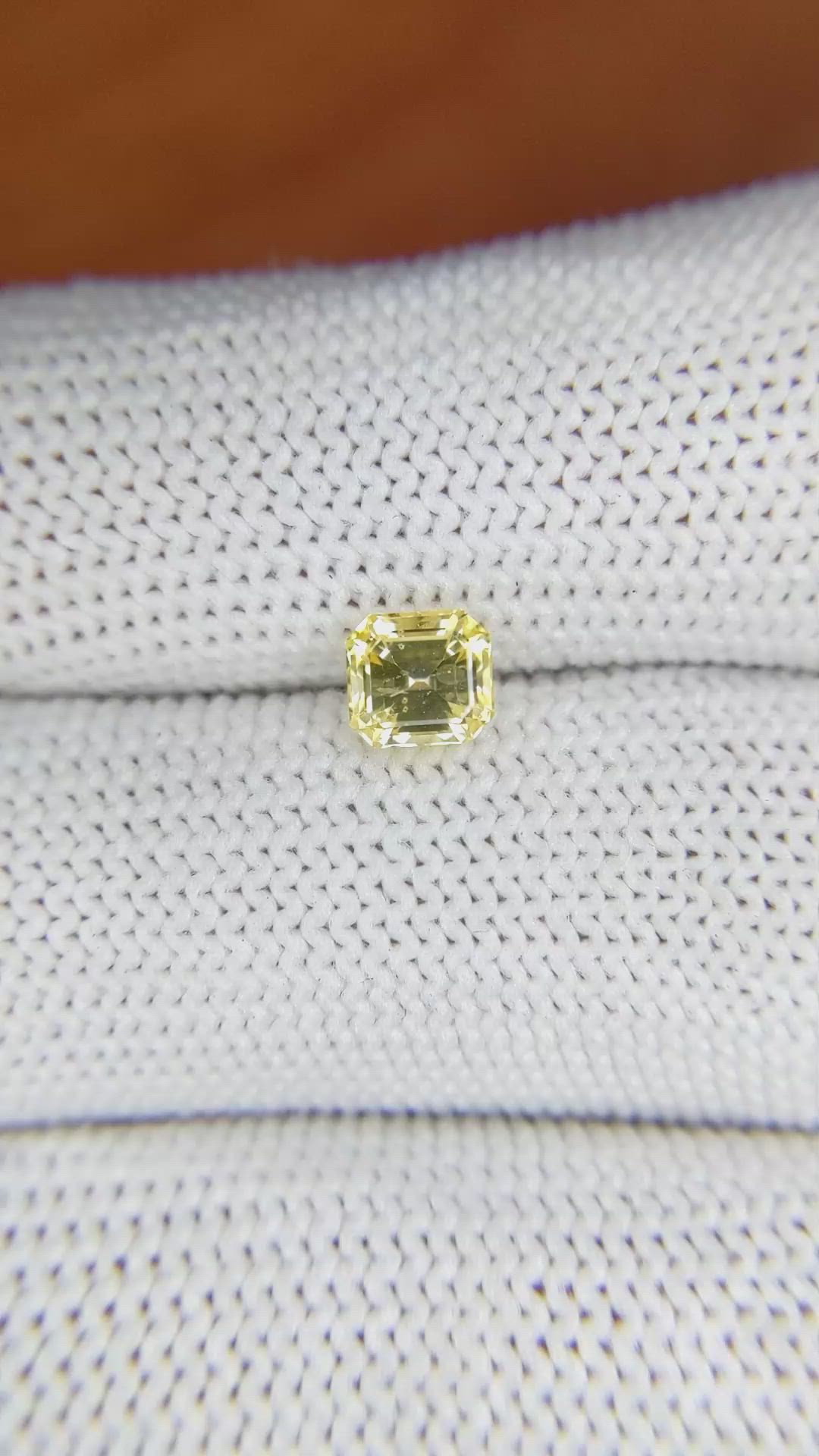 1.09 Ct. Yellow Sapphire from Ceylon (Sri Lanka) Size Video