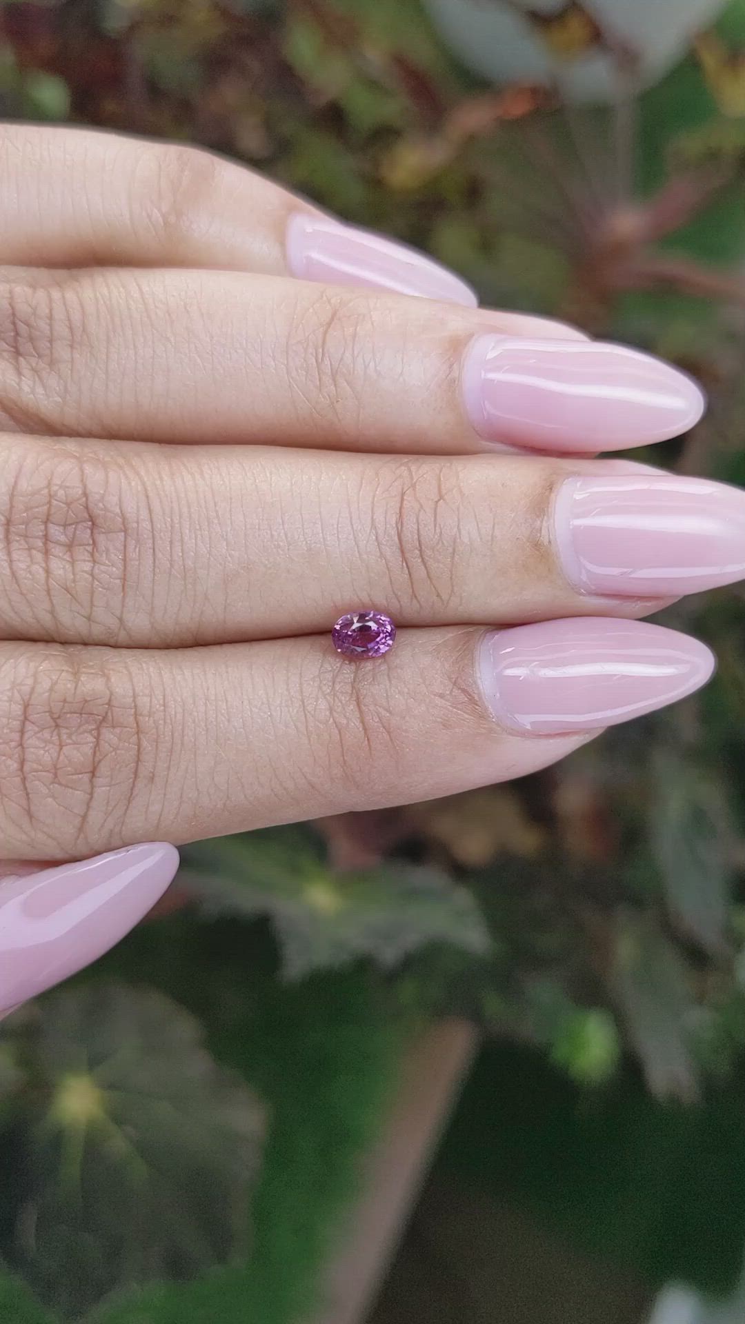 0.50 Ct. Pinkish Purple Sapphire from Ceylon (Sri Lanka) Size Video