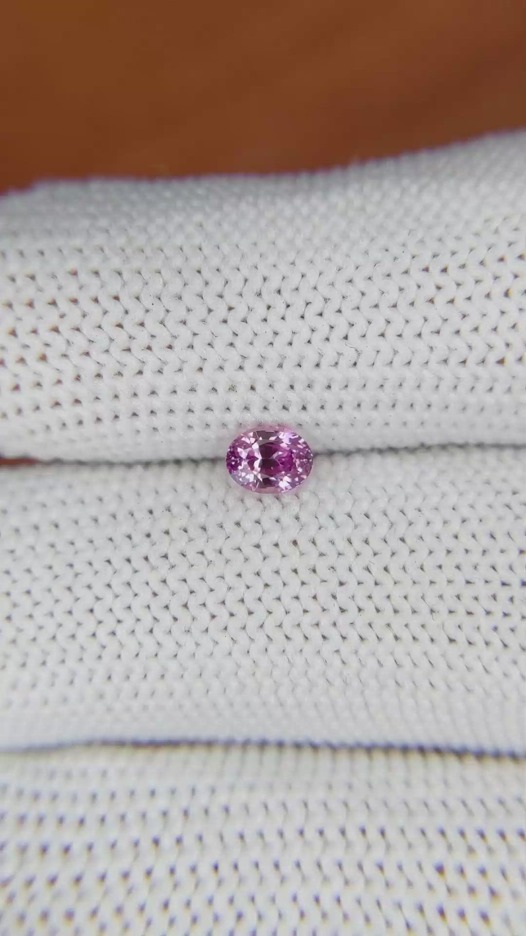 0.50 Ct. Pinkish Purple Sapphire from Ceylon (Sri Lanka) Size Video