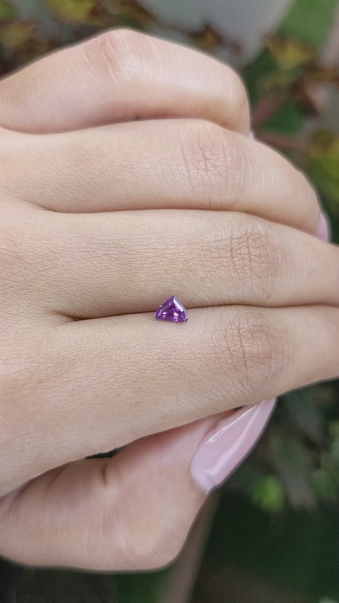 0.48 Ct. Pinkish Purple Sapphire from Ceylon (Sri Lanka) Size Video