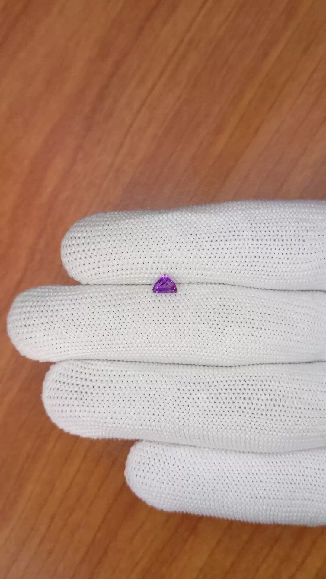 0.48 Ct. Pinkish Purple Sapphire from Ceylon (Sri Lanka) Size Video