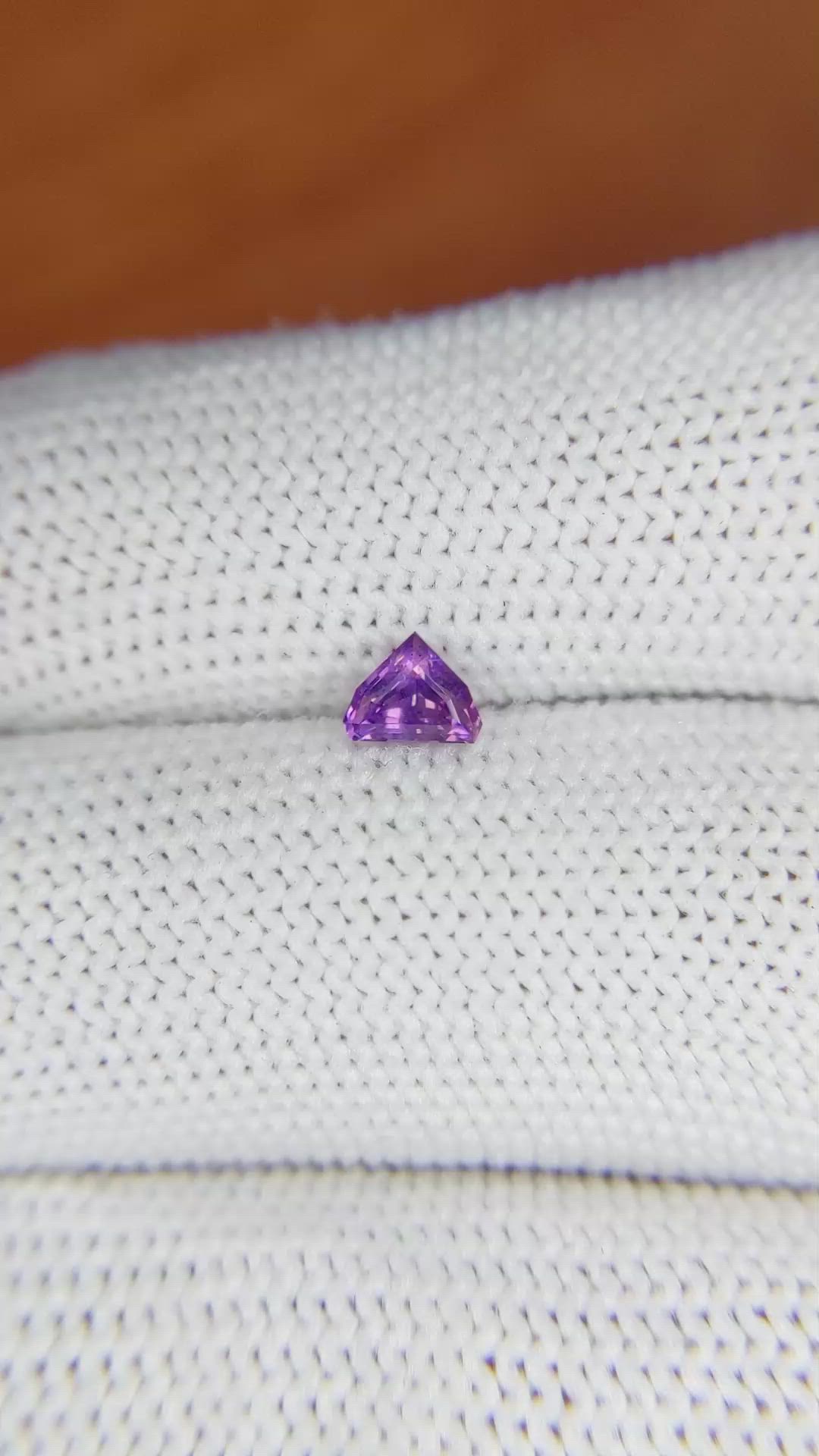 0.48 Ct. Pinkish Purple Sapphire from Ceylon (Sri Lanka) Size Video