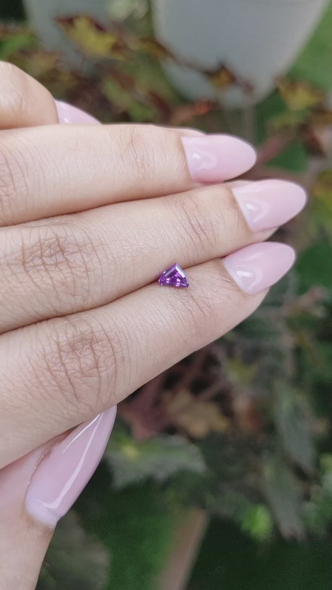 0.48 Ct. Pinkish Purple Sapphire from Ceylon (Sri Lanka) Size Video