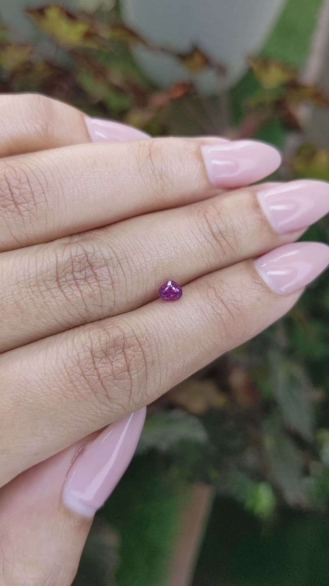 0.44 Ct. Pinkish Purple Sapphire from Ceylon (Sri Lanka) Size Video