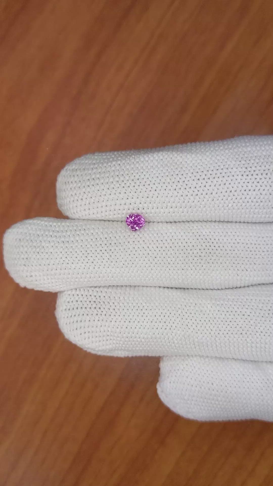 0.44 Ct. Pinkish Purple Sapphire from Ceylon (Sri Lanka) Size Video