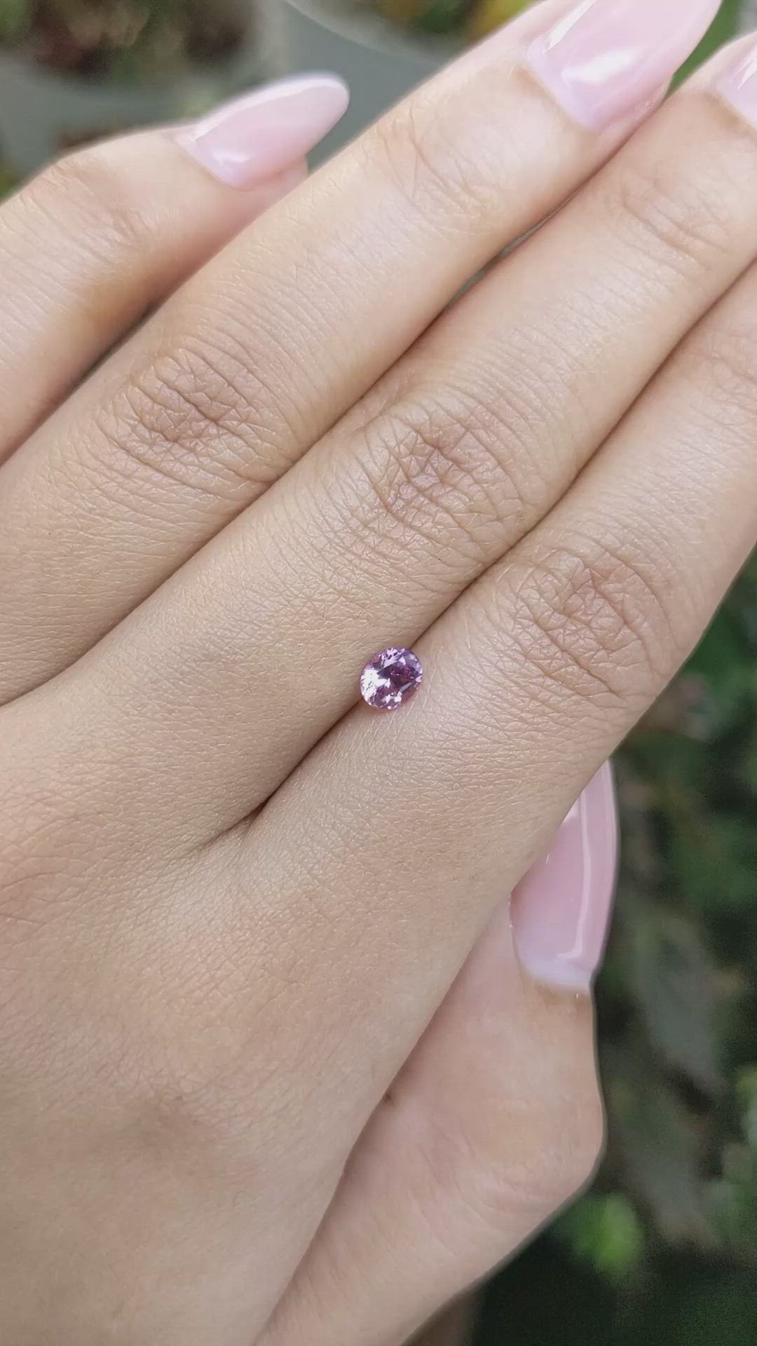 0.47 Ct. Purplish Pink Sapphire from Ceylon (Sri Lanka) Size Video