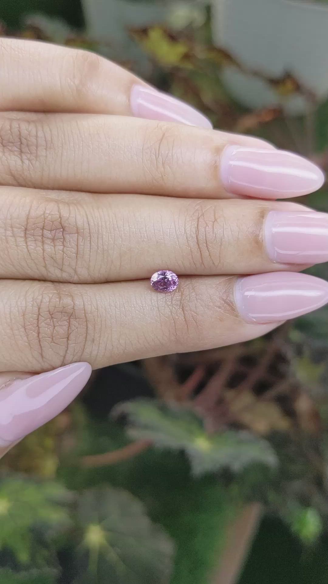 0.47 Ct. Purplish Pink Sapphire from Ceylon (Sri Lanka) Size Video
