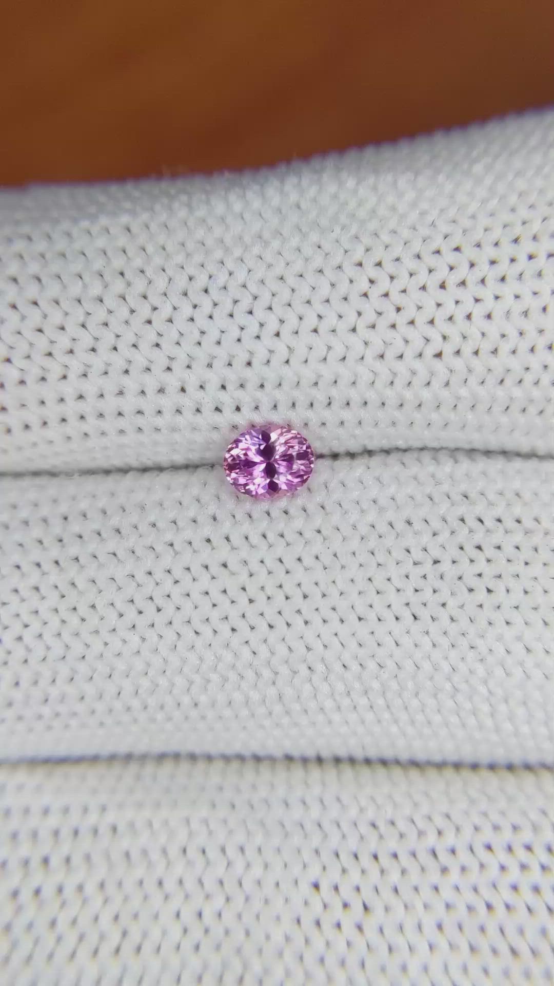0.47 Ct. Purplish Pink Sapphire from Ceylon (Sri Lanka) Size Video