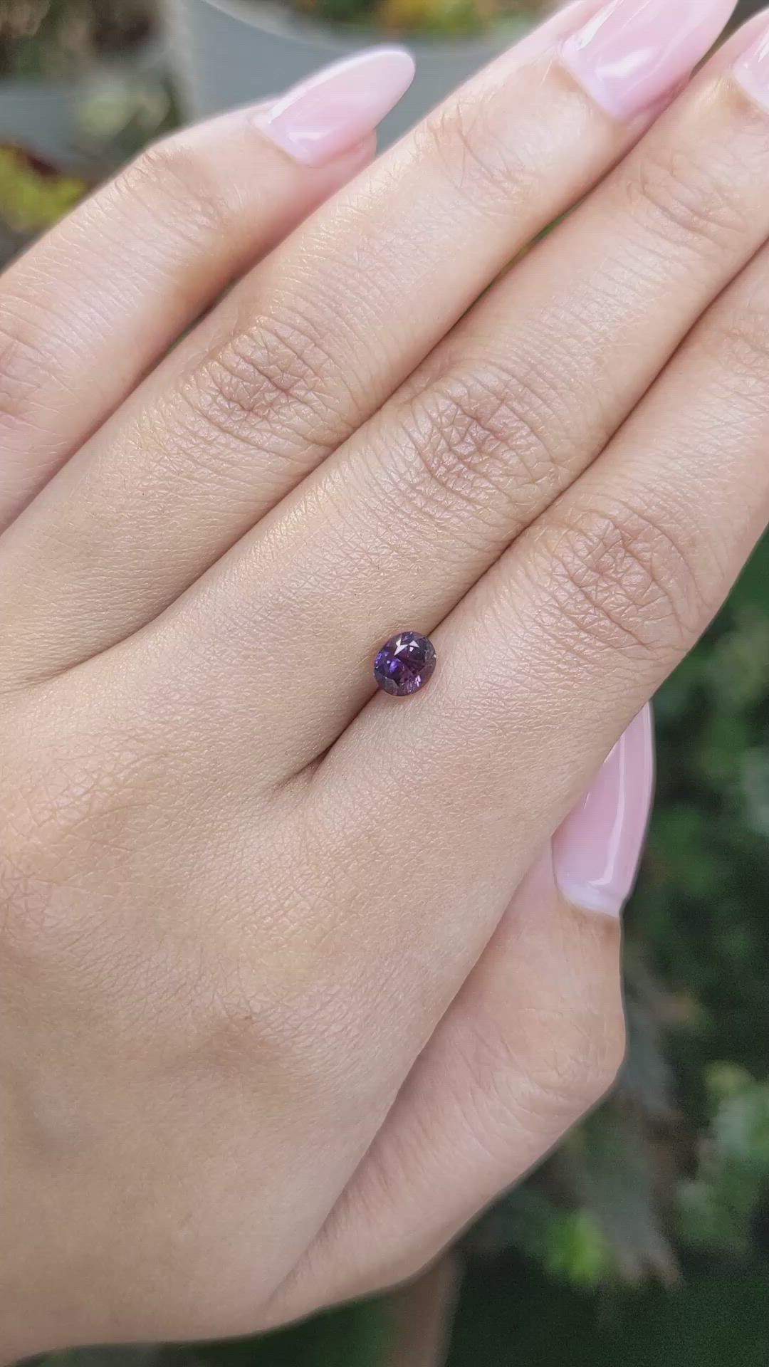 0.96 Ct. Purple Sapphire from Ceylon (Sri Lanka) Size Video