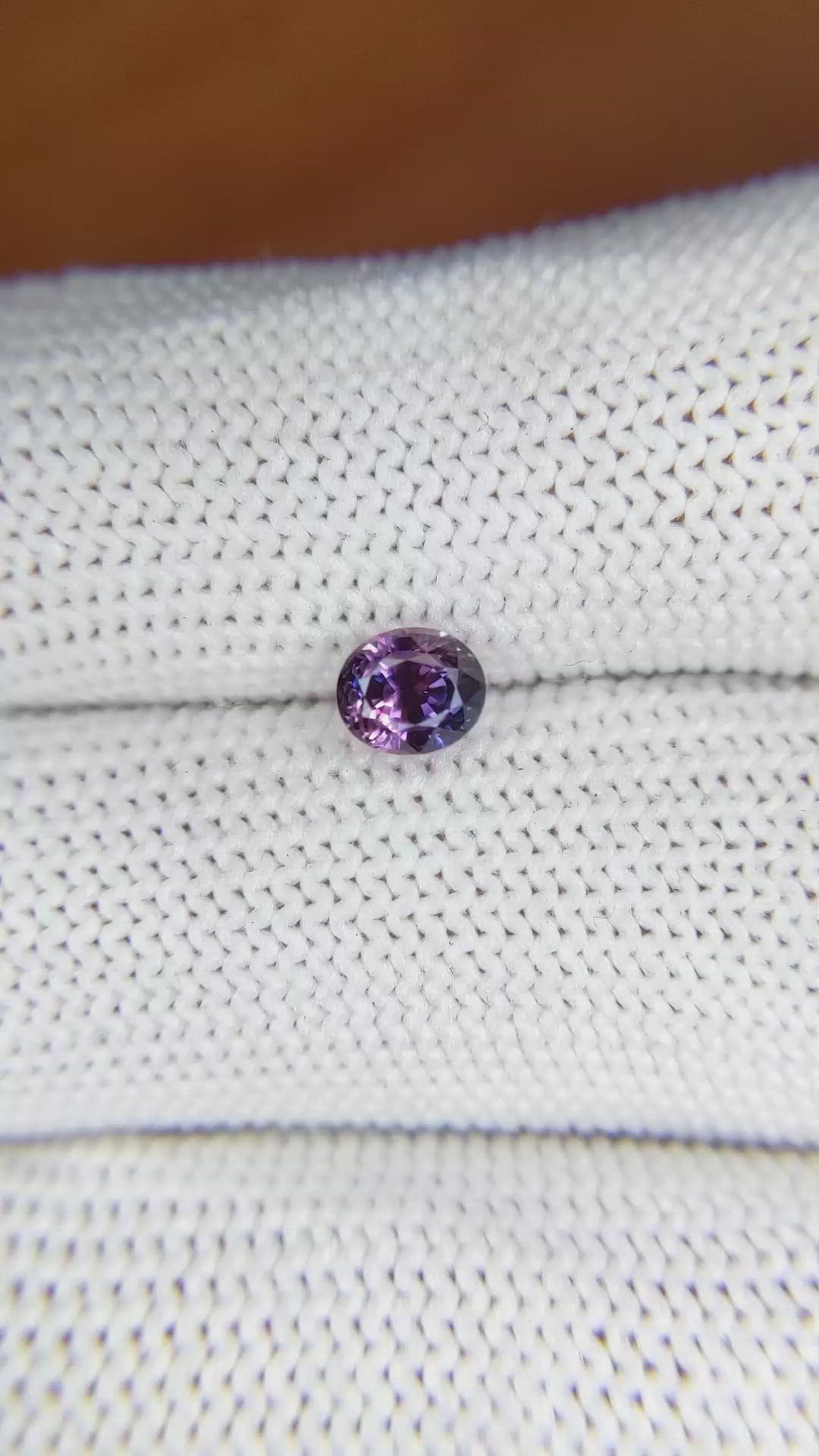 0.96 Ct. Purple Sapphire from Ceylon (Sri Lanka) Size Video