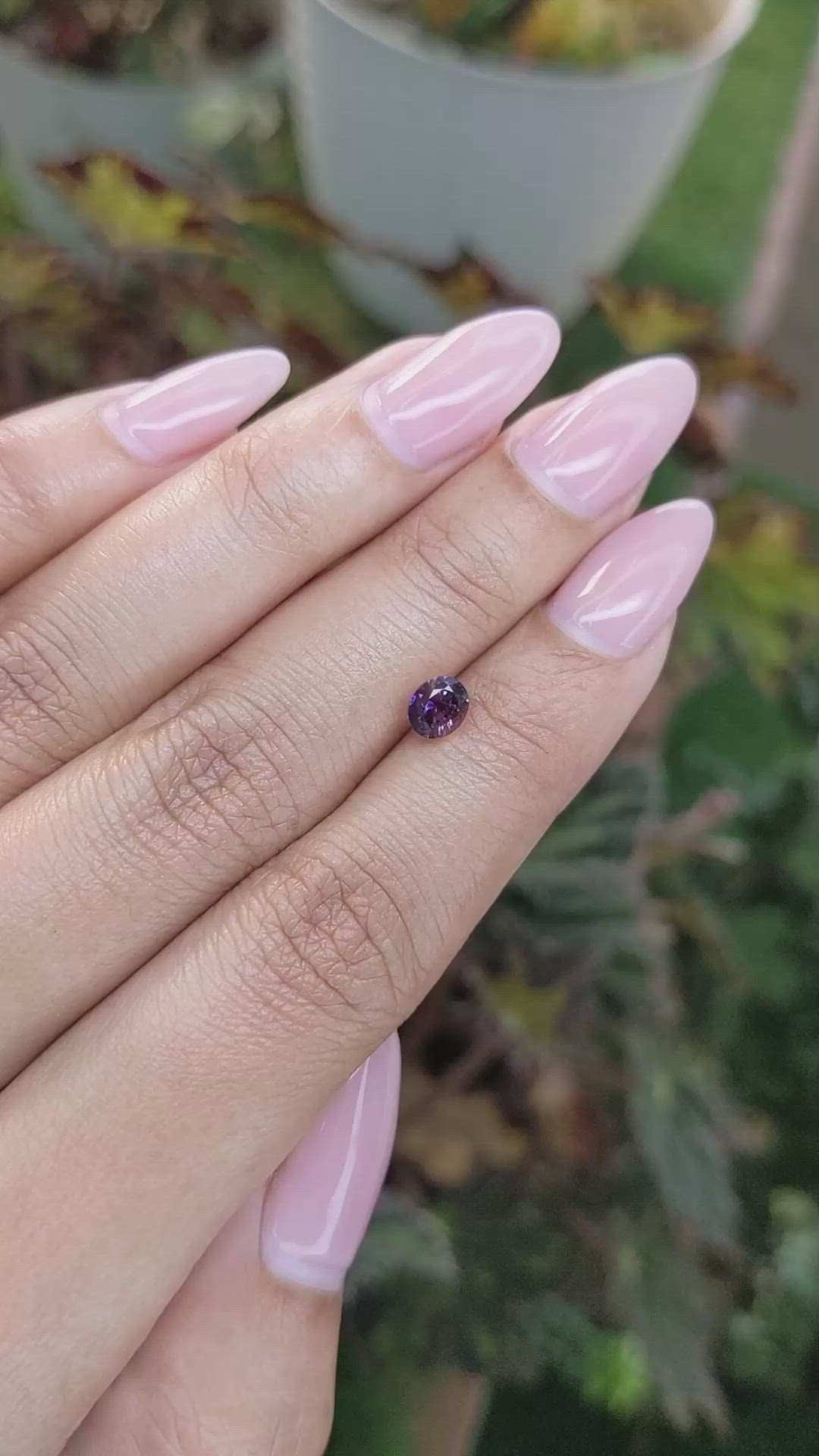 0.96 Ct. Purple Sapphire from Ceylon (Sri Lanka) Size Video