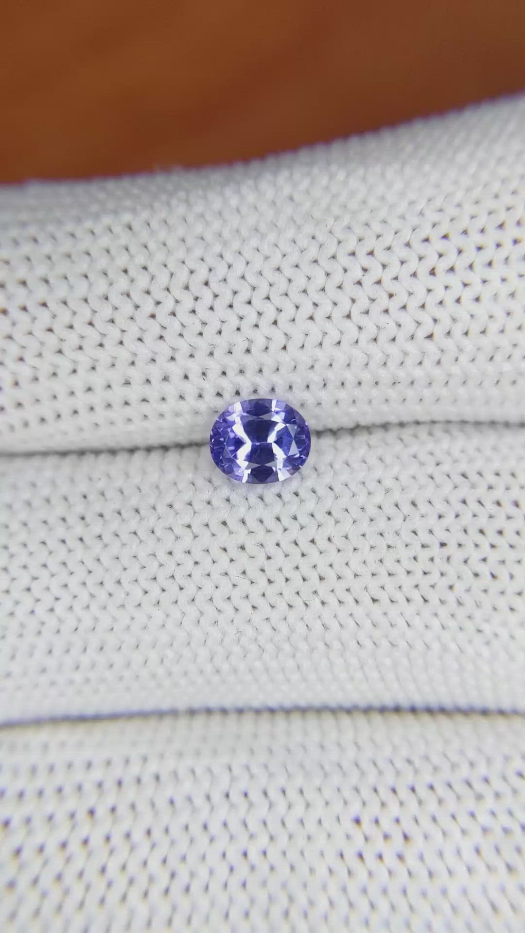 0.86 Ct. Violet Sapphire from Ceylon (Sri Lanka) Size Video