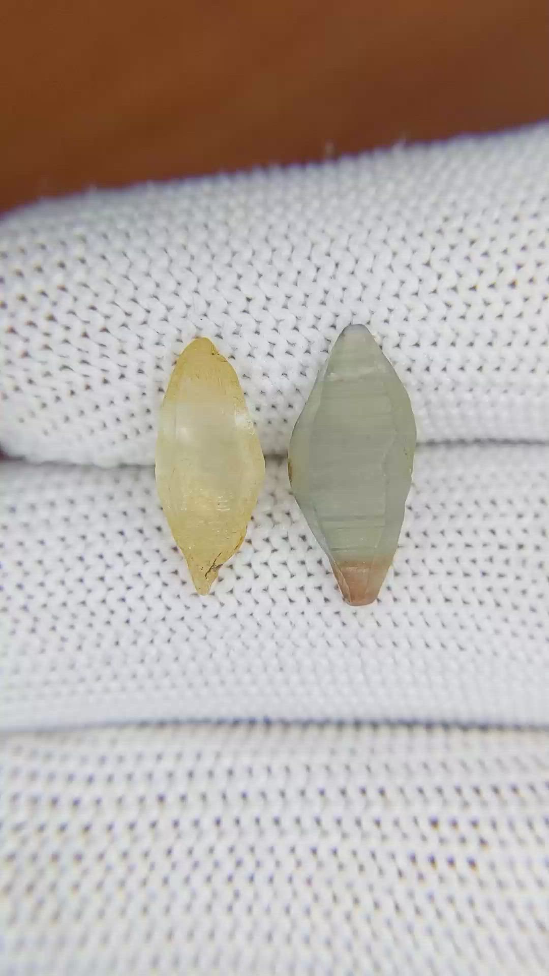 7.29 Ct. Multi Color Sapphire Crystal from Ceylon (Sri Lanka) Size Video