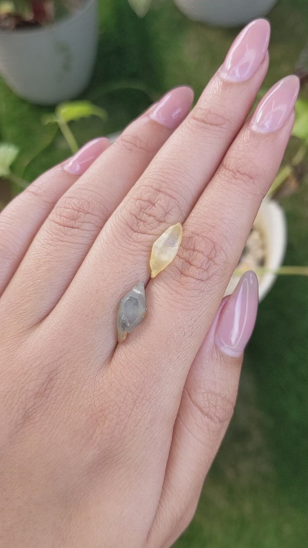 7.29 Ct. Multi Color Sapphire Crystal from Ceylon (Sri Lanka) Size Video