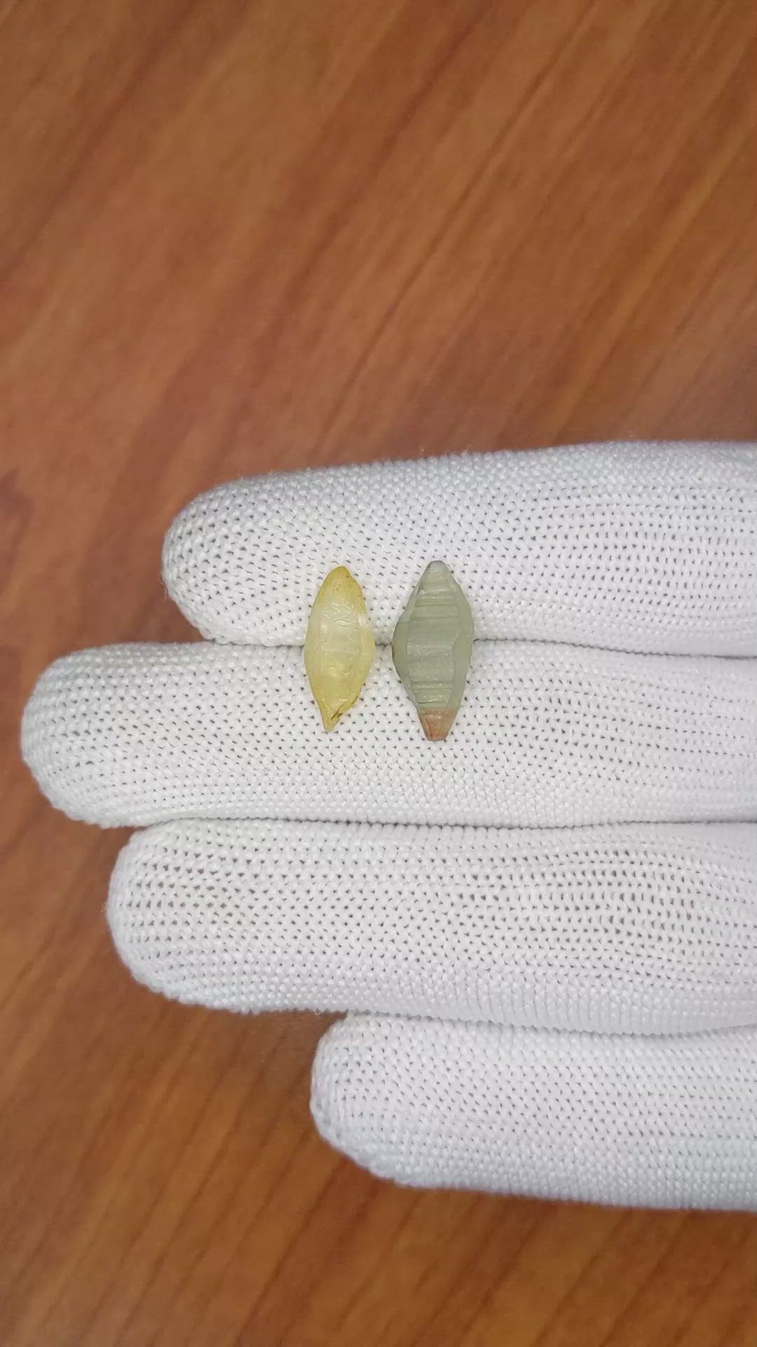 7.29 Ct. Multi Color Sapphire Crystal from Ceylon (Sri Lanka) Size Video