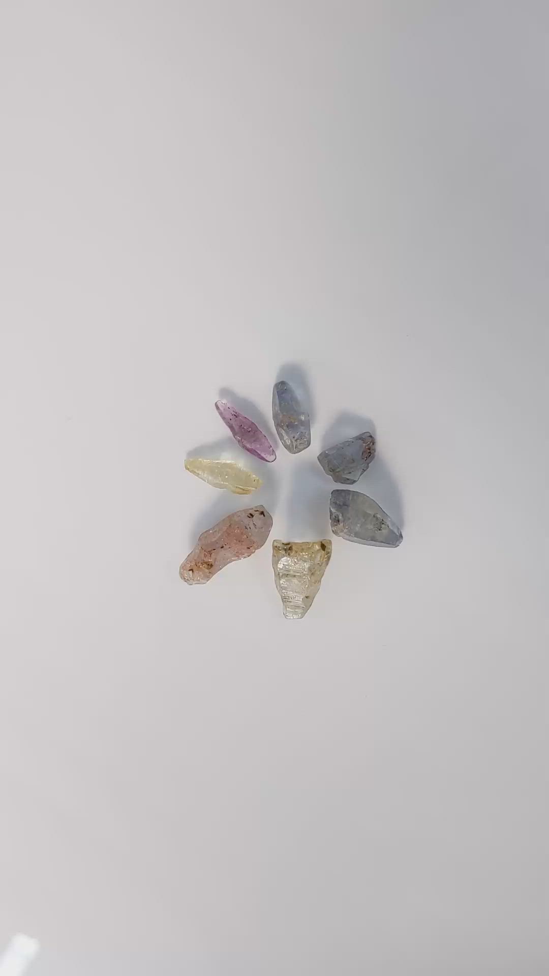 26.14 Ct. Multi Color Sapphire Crystal from Ceylon (Sri Lanka) Size Video