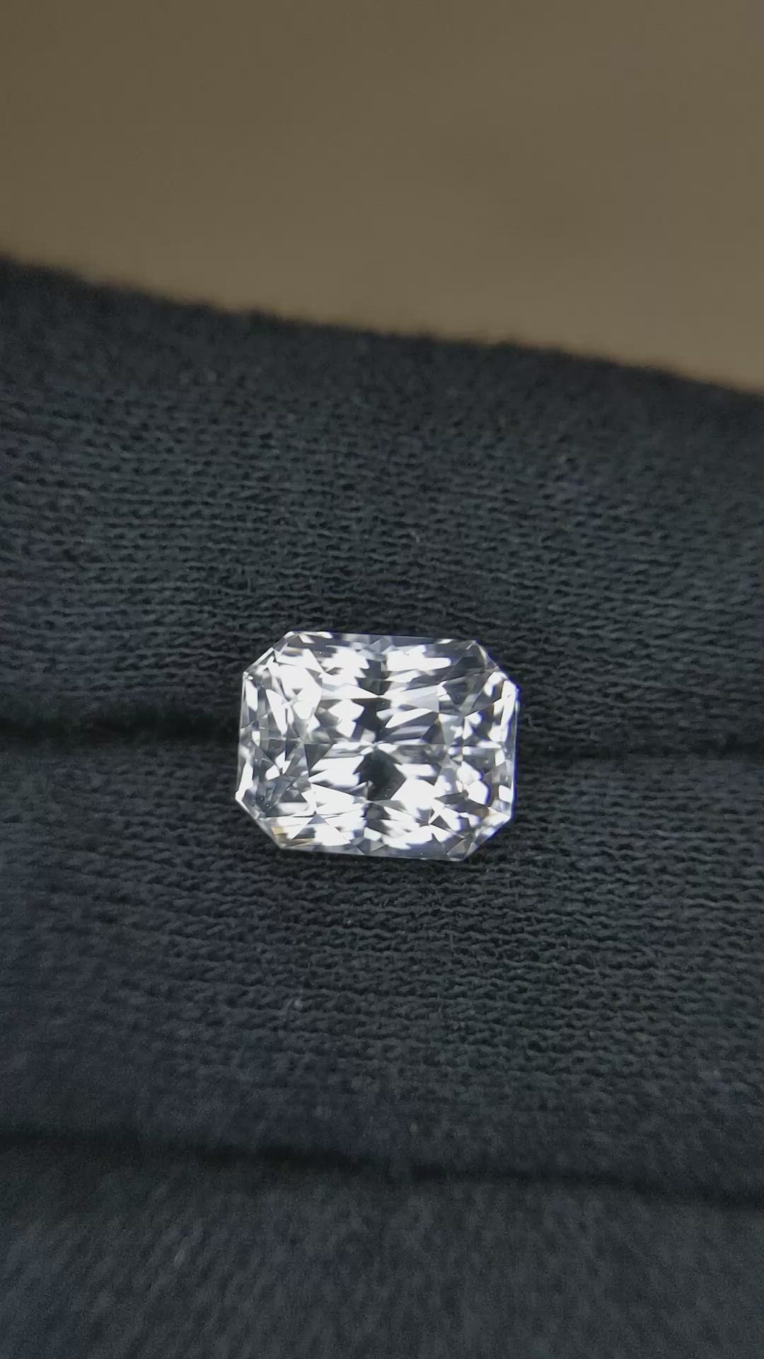 6.55 Ct. White Sapphire from Ceylon (Sri Lanka) Size Video