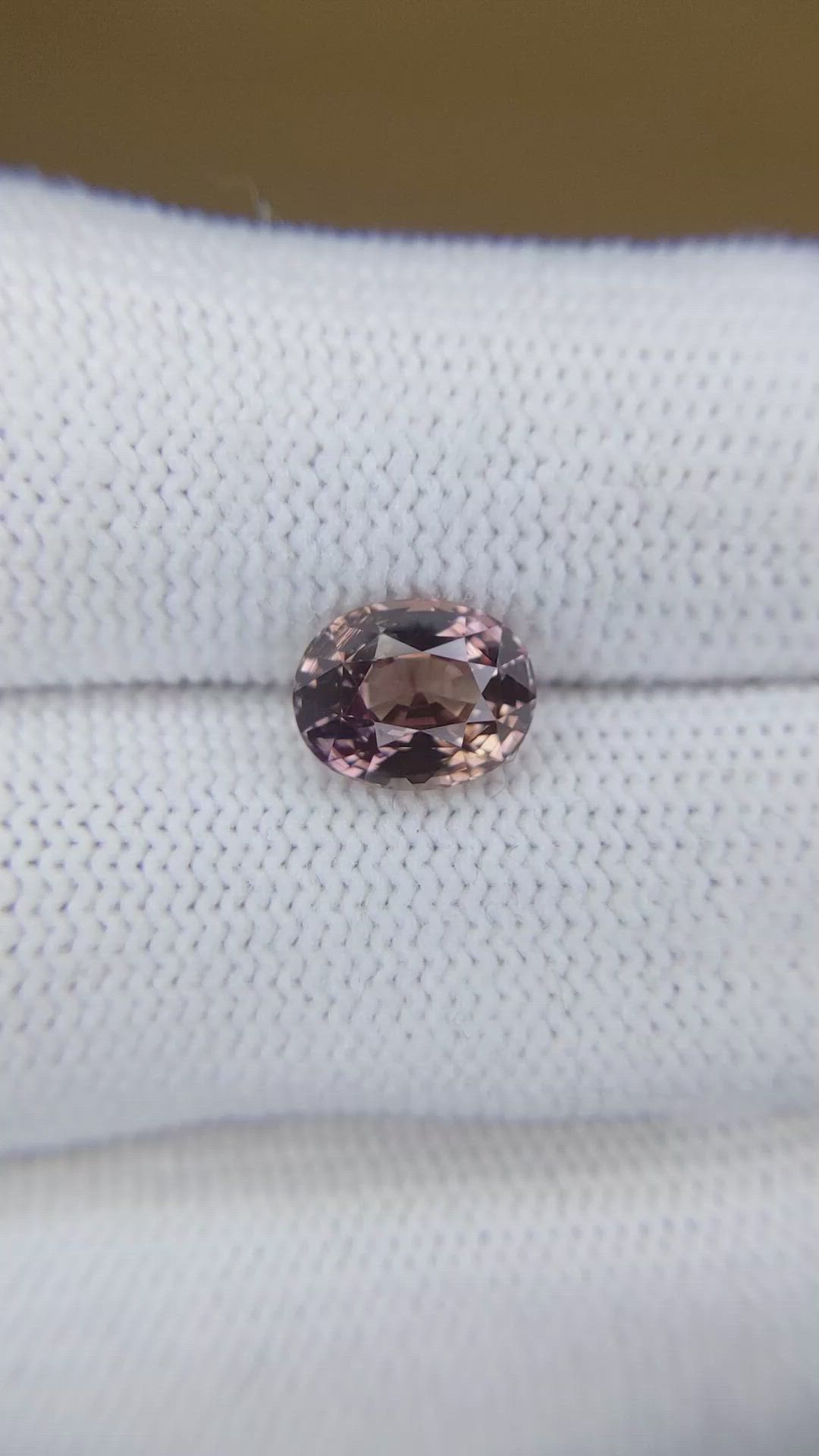 3.08 Ct. Pinkish Brown Sapphire from Ceylon (Sri Lanka) Size Video