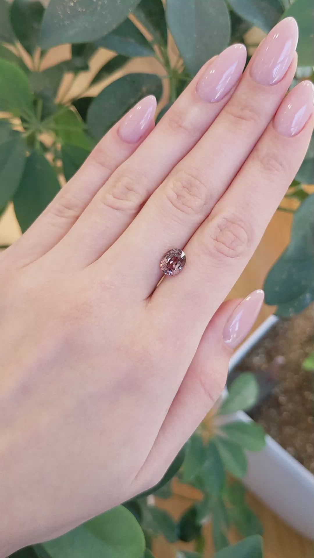3.08 Ct. Pinkish Brown Sapphire from Ceylon (Sri Lanka) Size Video