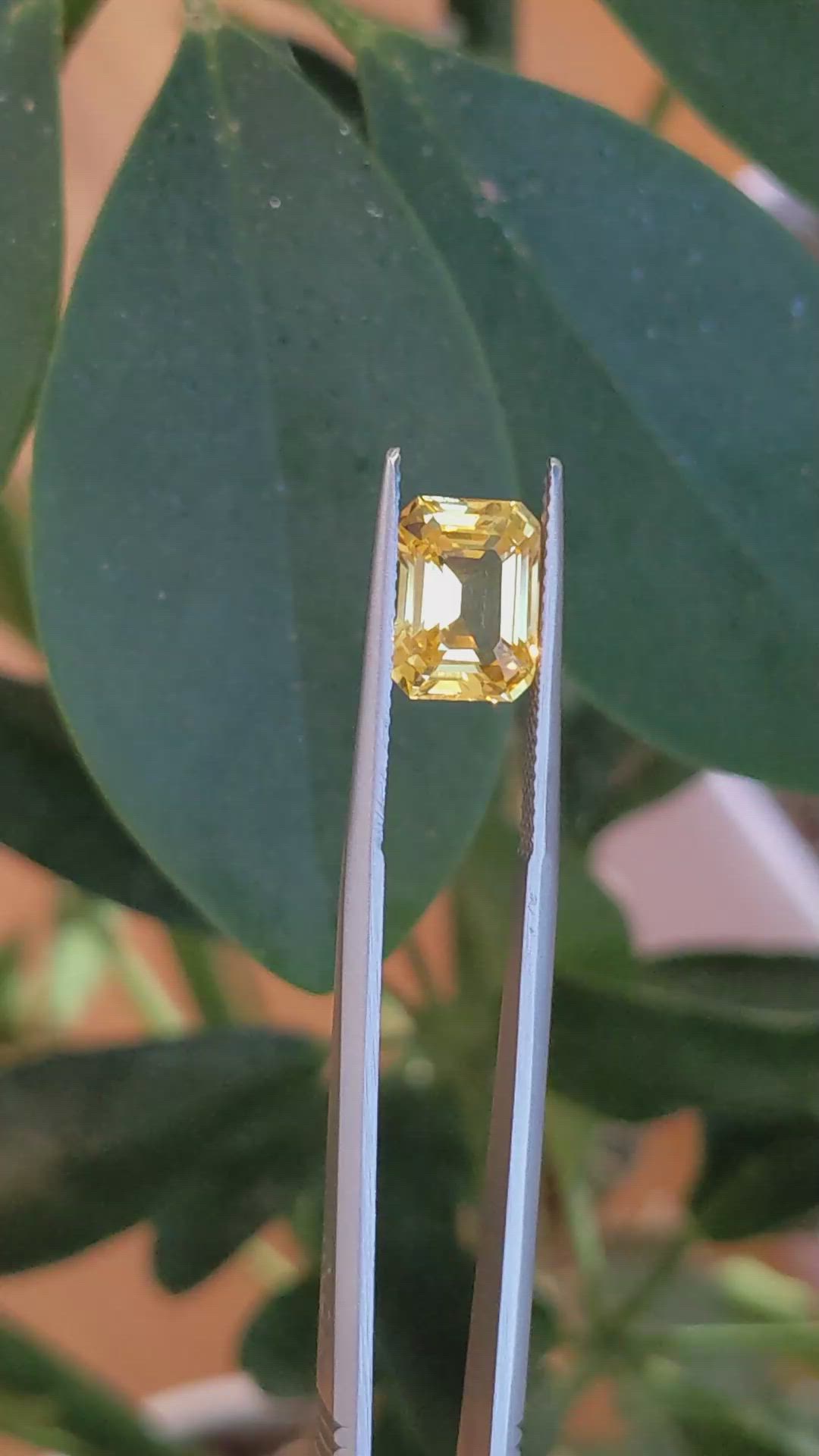 3.69 Ct. Yellow Sapphire from Ceylon (Sri Lanka) Size Video