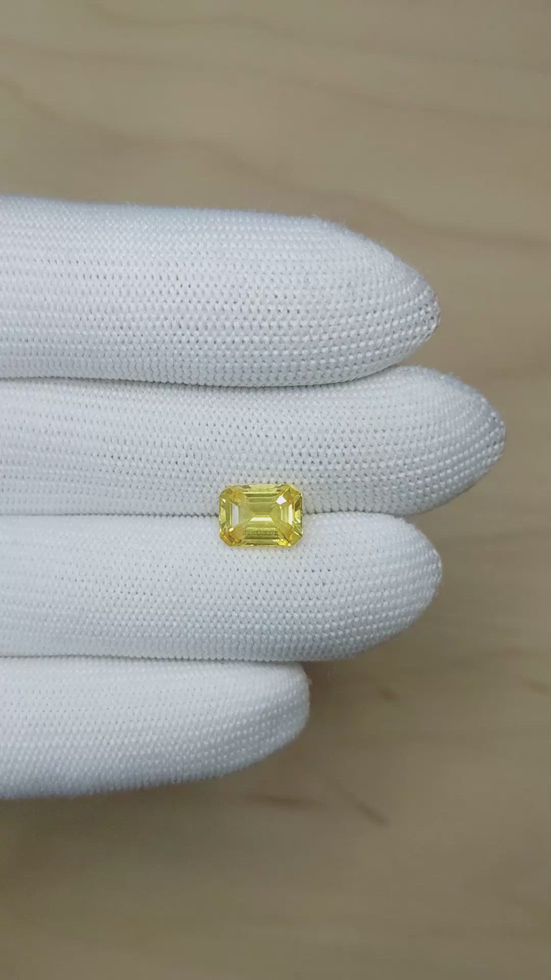 3.69 Ct. Yellow Sapphire from Ceylon (Sri Lanka) Size Video