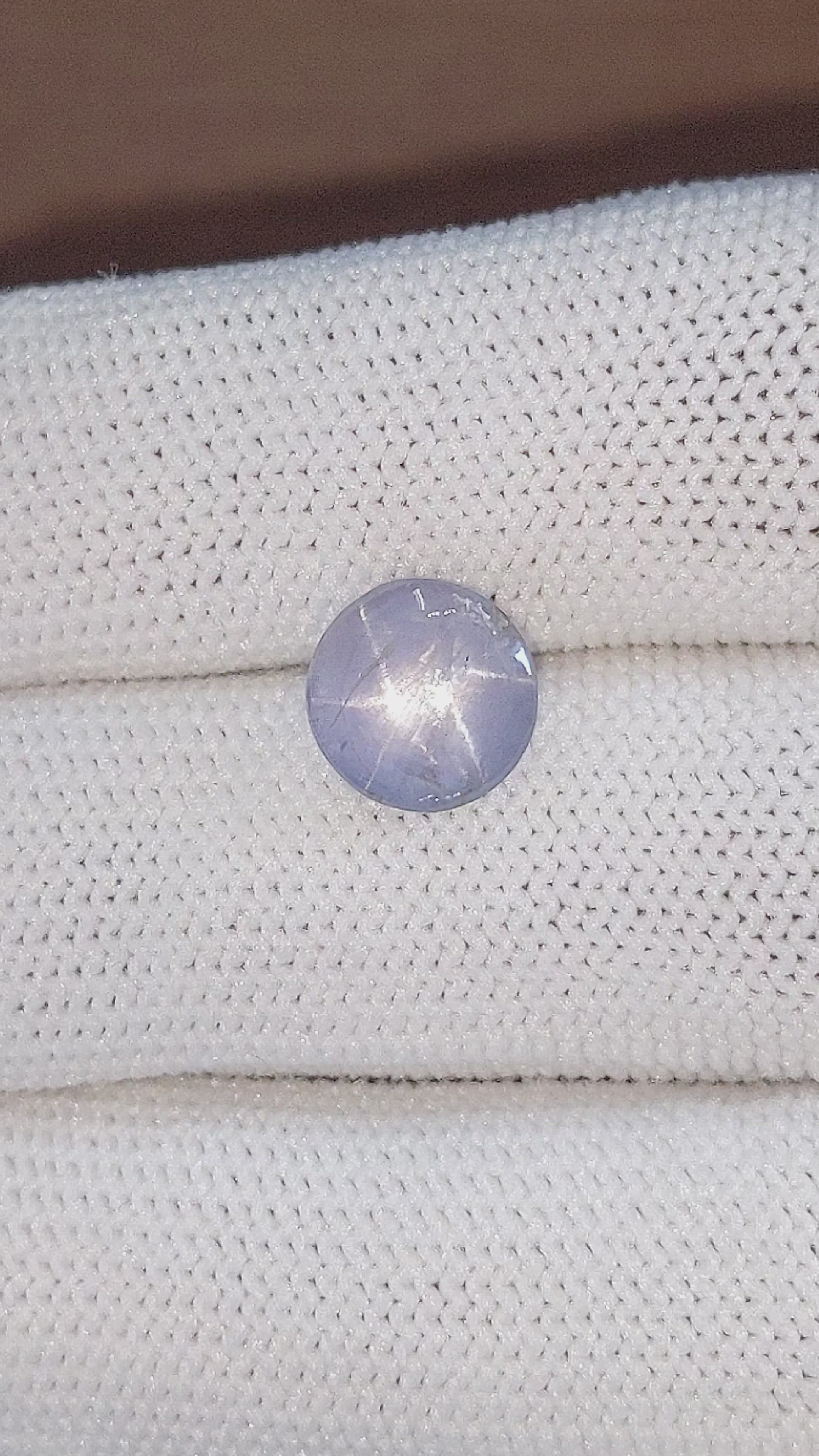 3.54 Ct. Bluish Purple Star Sapphire from Ceylon (Sri Lanka) Size Video