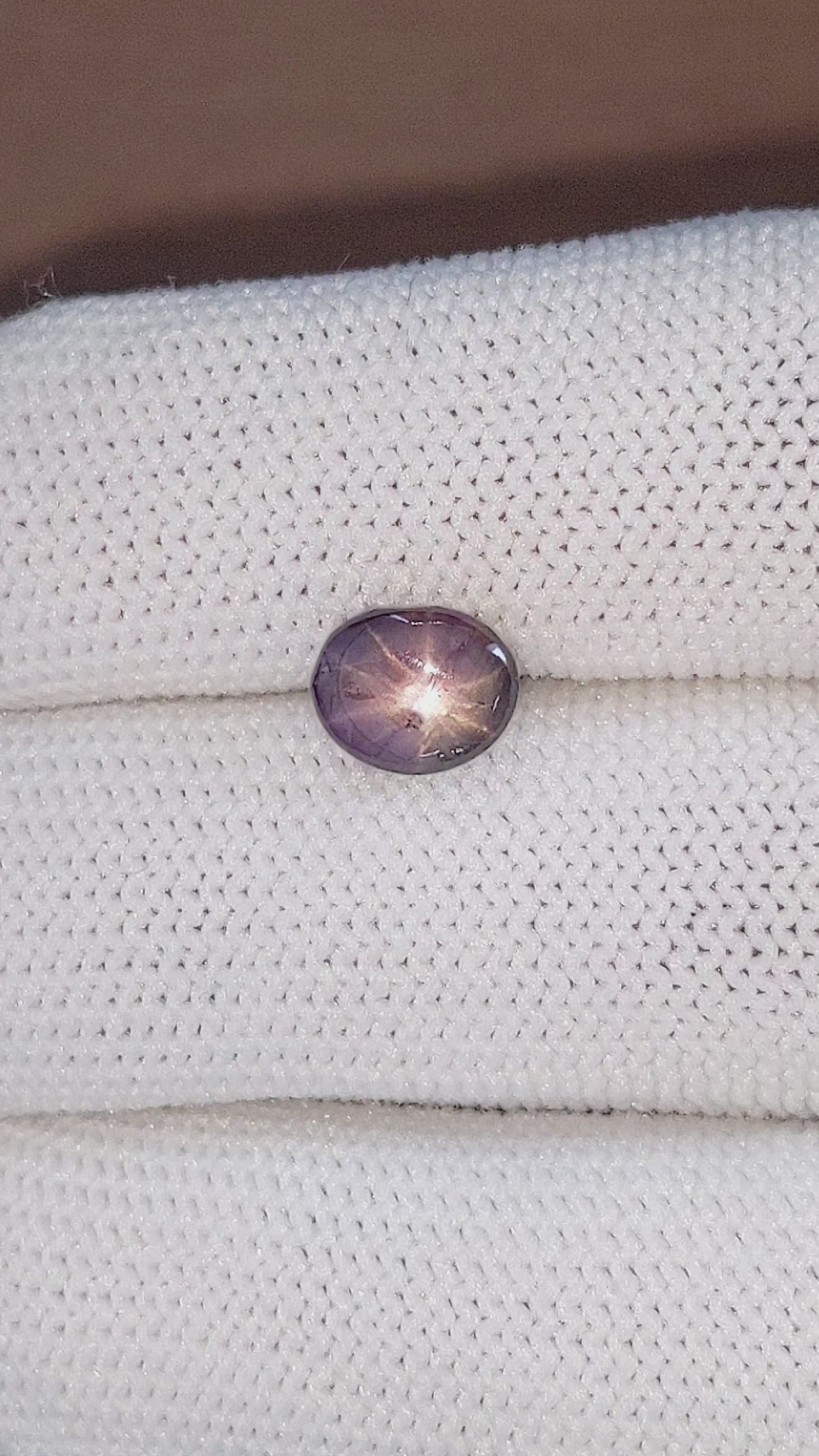 2.41 Ct. Purplish Pink Star Sapphire from Ceylon (Sri Lanka) Size Video
