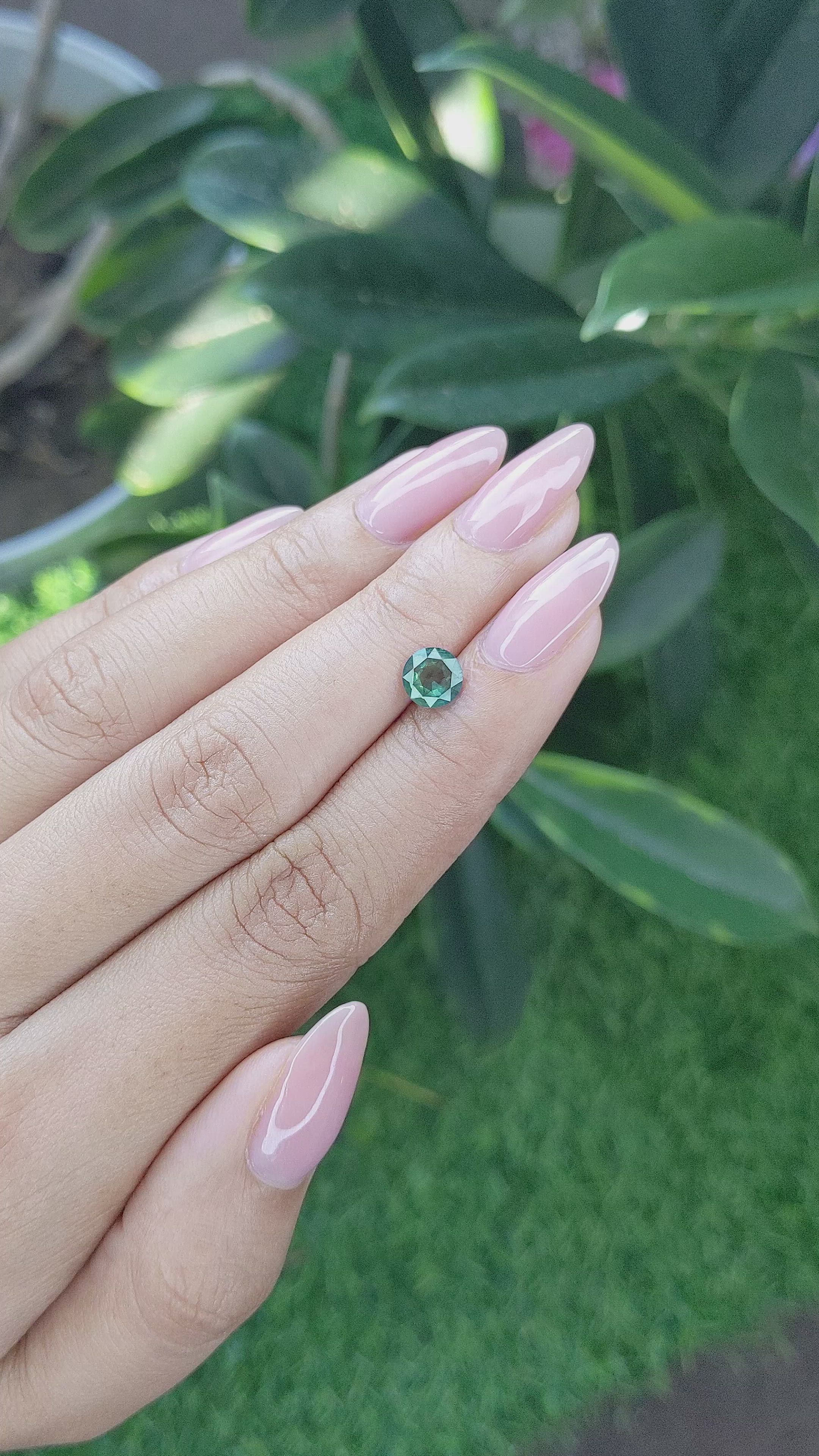 1.04 Ct. Bluish Green Sapphire from Africa Size Video
