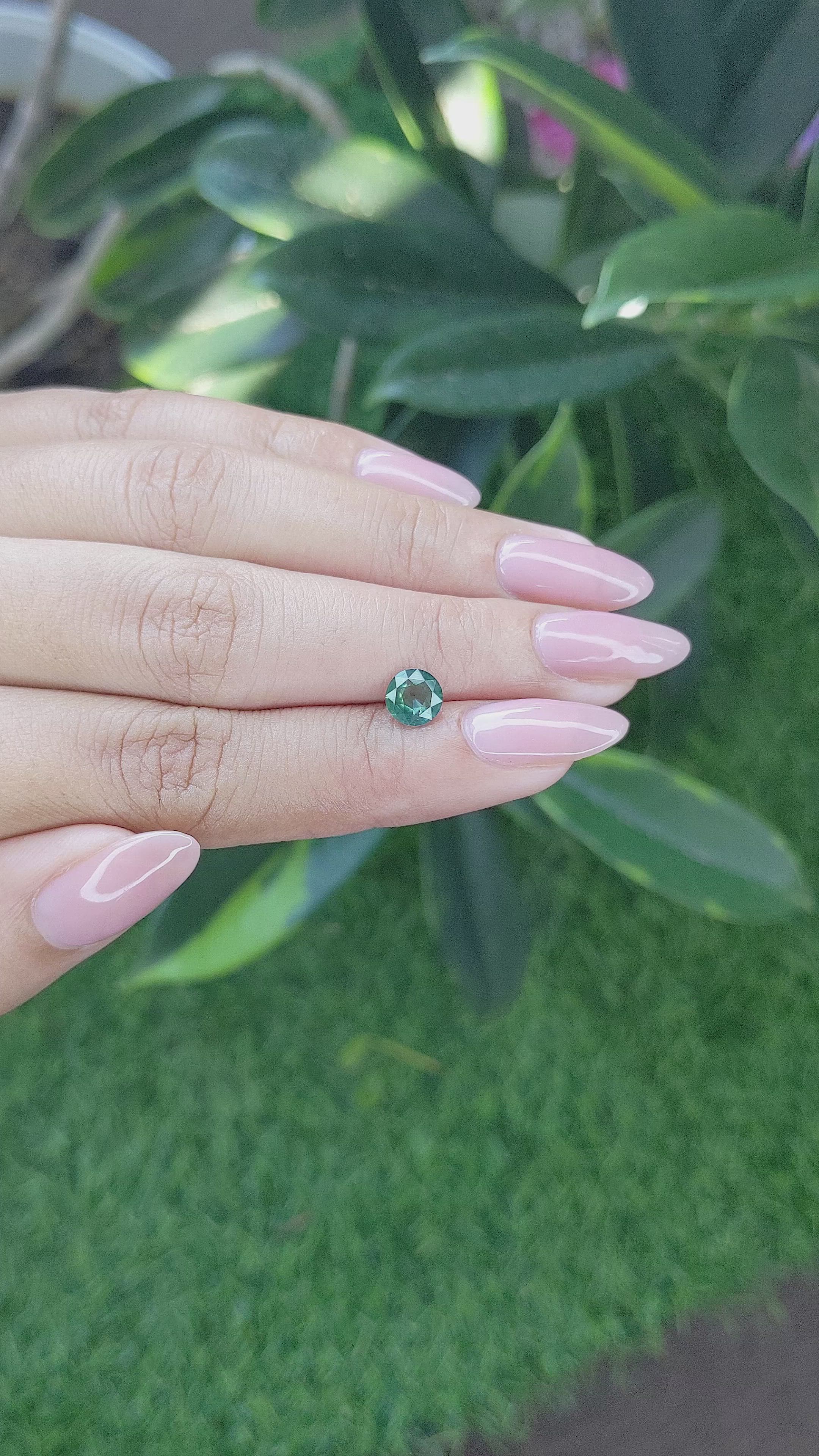 1.04 Ct. Bluish Green Sapphire from Africa Size Video