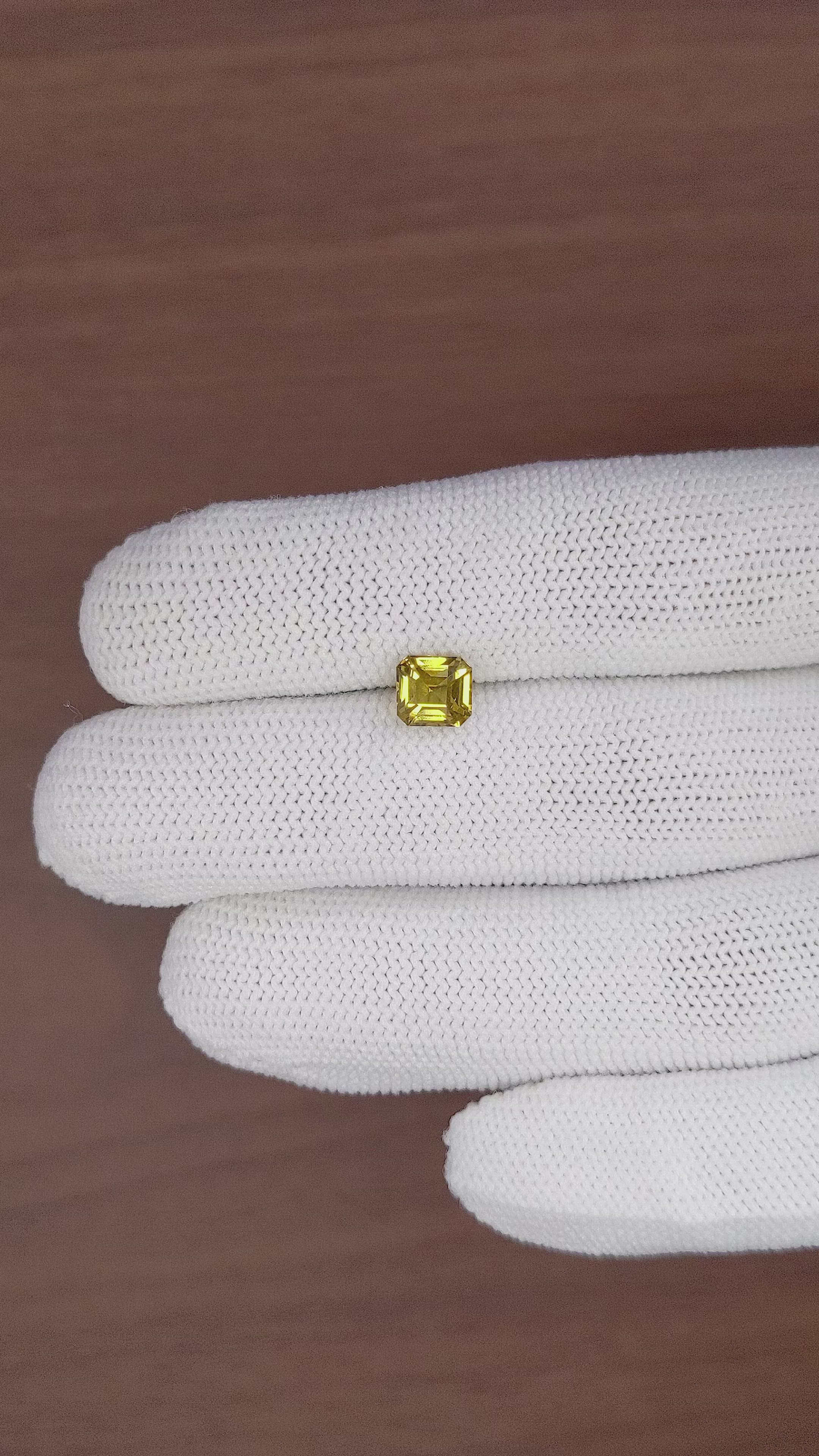 1.64 Ct. Greenish Yellow Sapphire from Africa Size Video