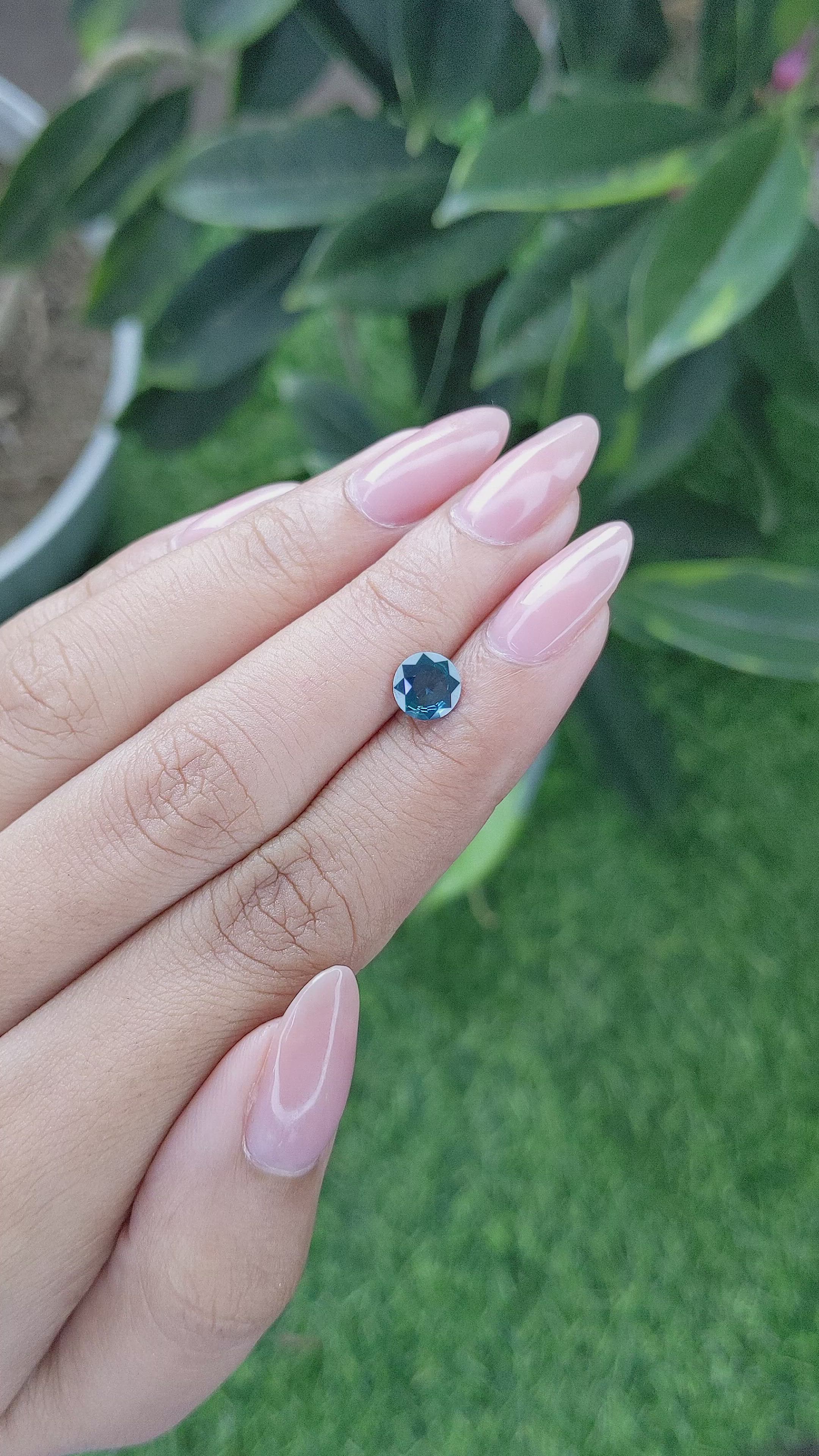 1.03 Ct. Greenish Blue Sapphire from Africa Size Video