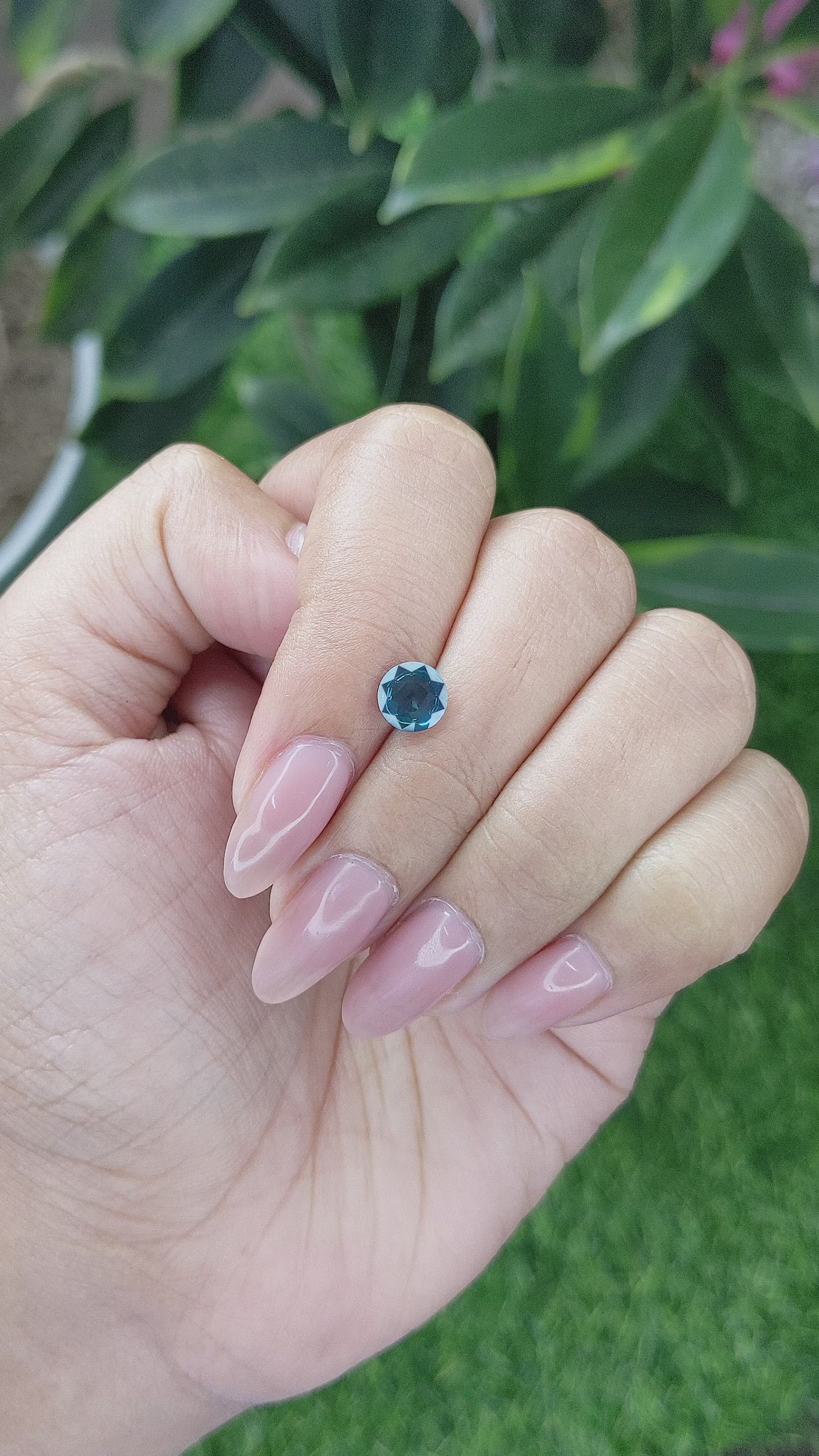 1.03 Ct. Greenish Blue Sapphire from Africa Size Video