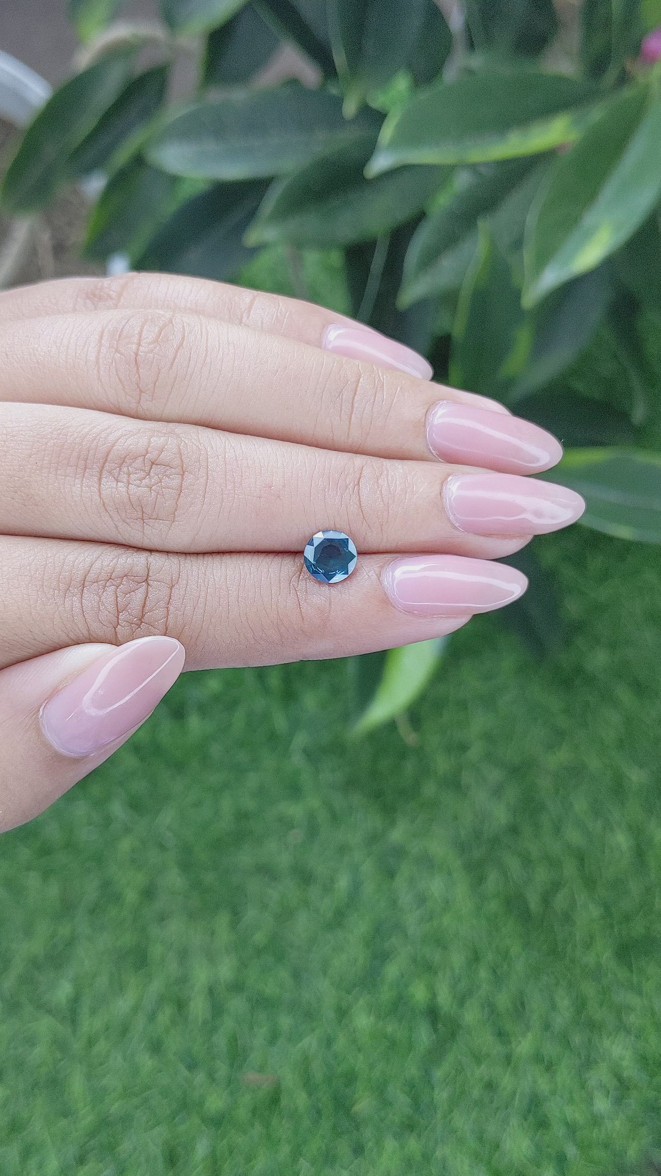 1.03 Ct. Greenish Blue Sapphire from Africa Size Video