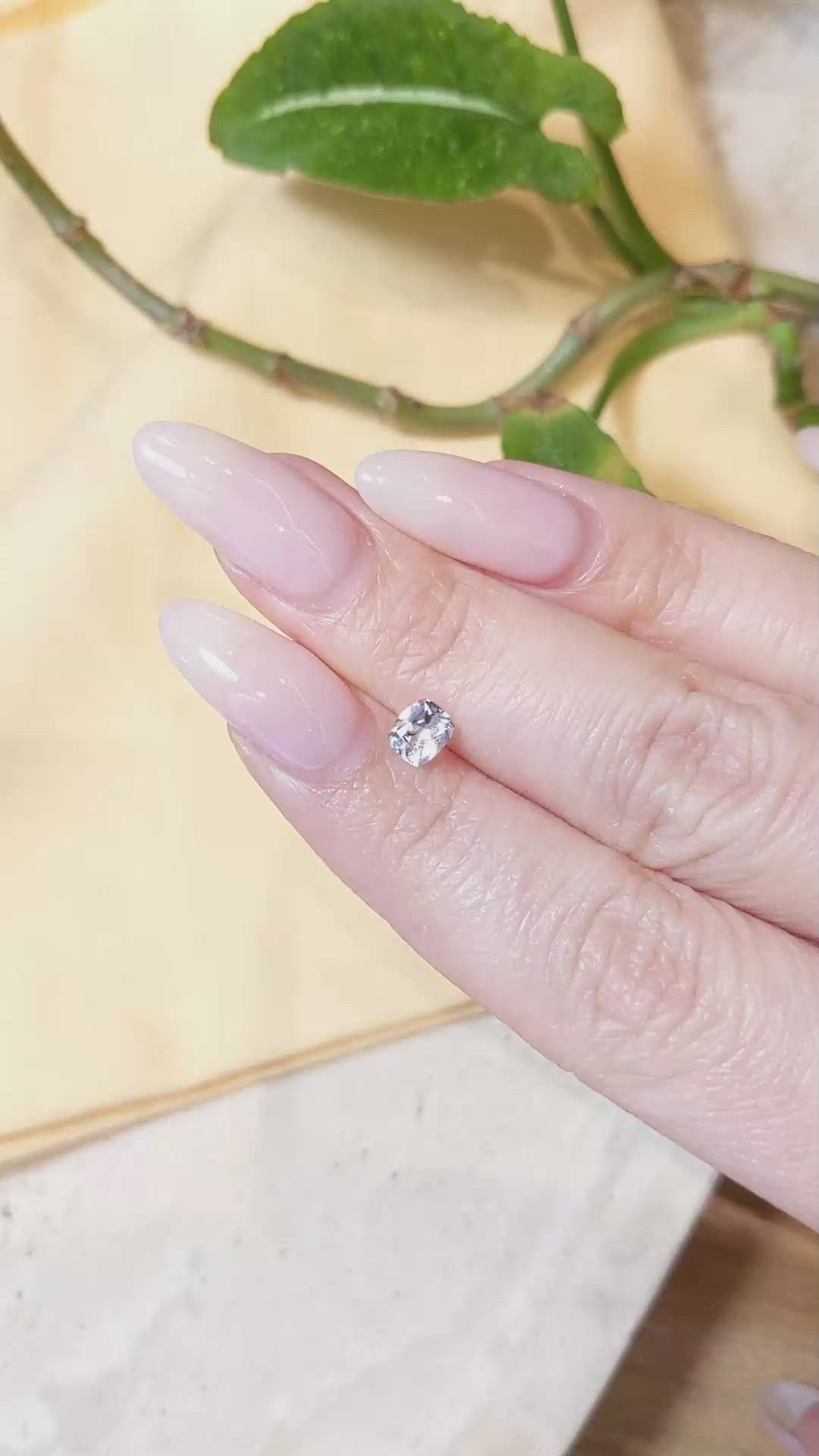 0.56 Ct. White Sapphire from Ceylon (Sri Lanka) Size Video