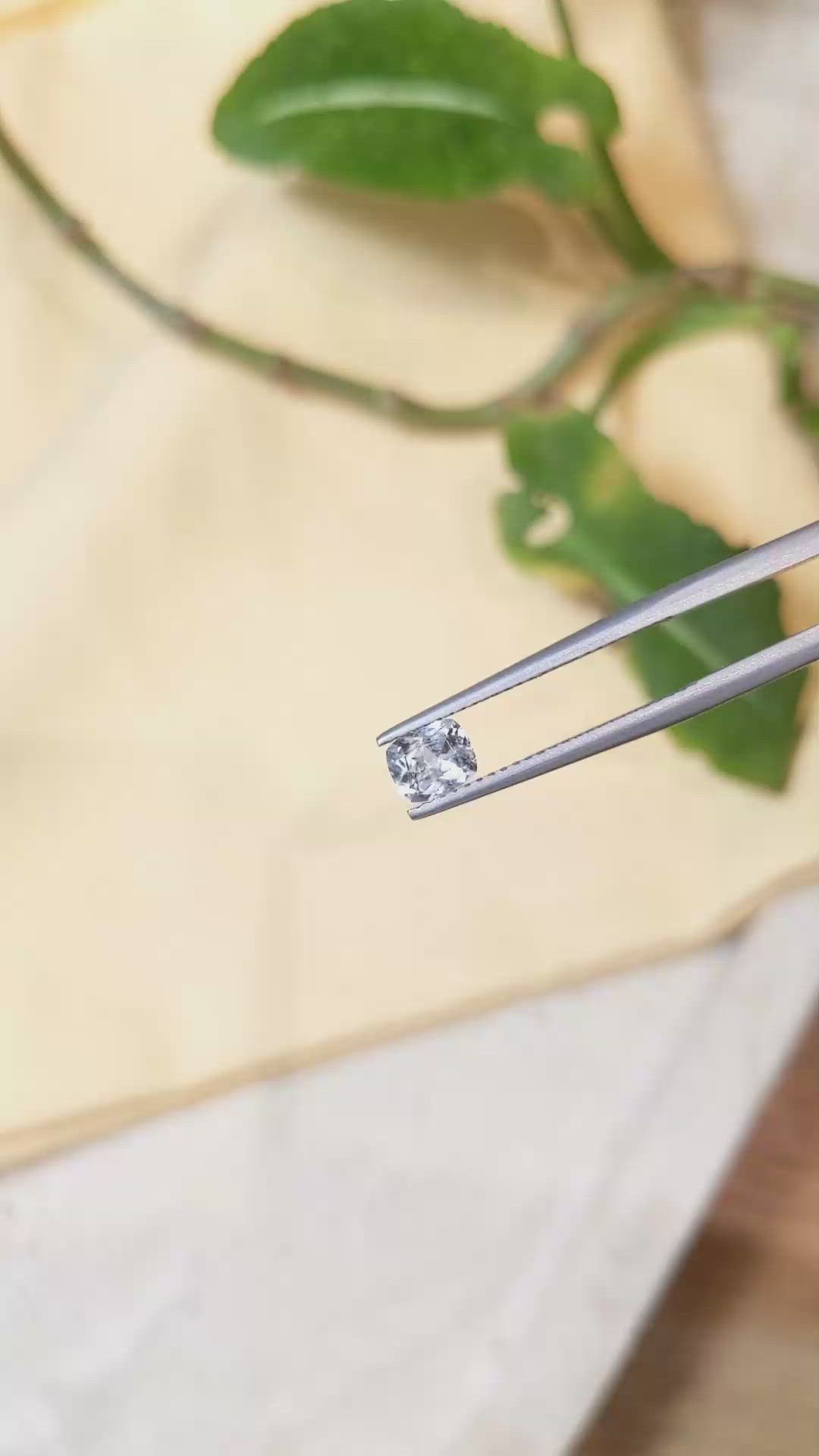 0.56 Ct. White Sapphire from Ceylon (Sri Lanka) Size Video