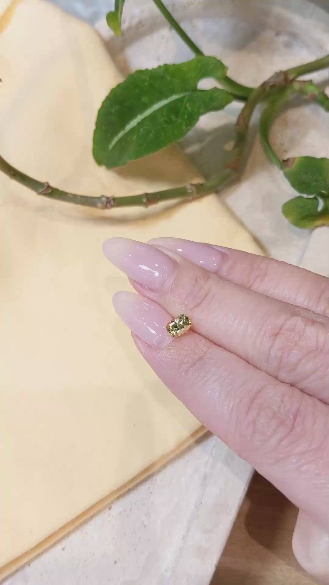 0.73 Ct. Yellow Sapphire from Montana Size Video