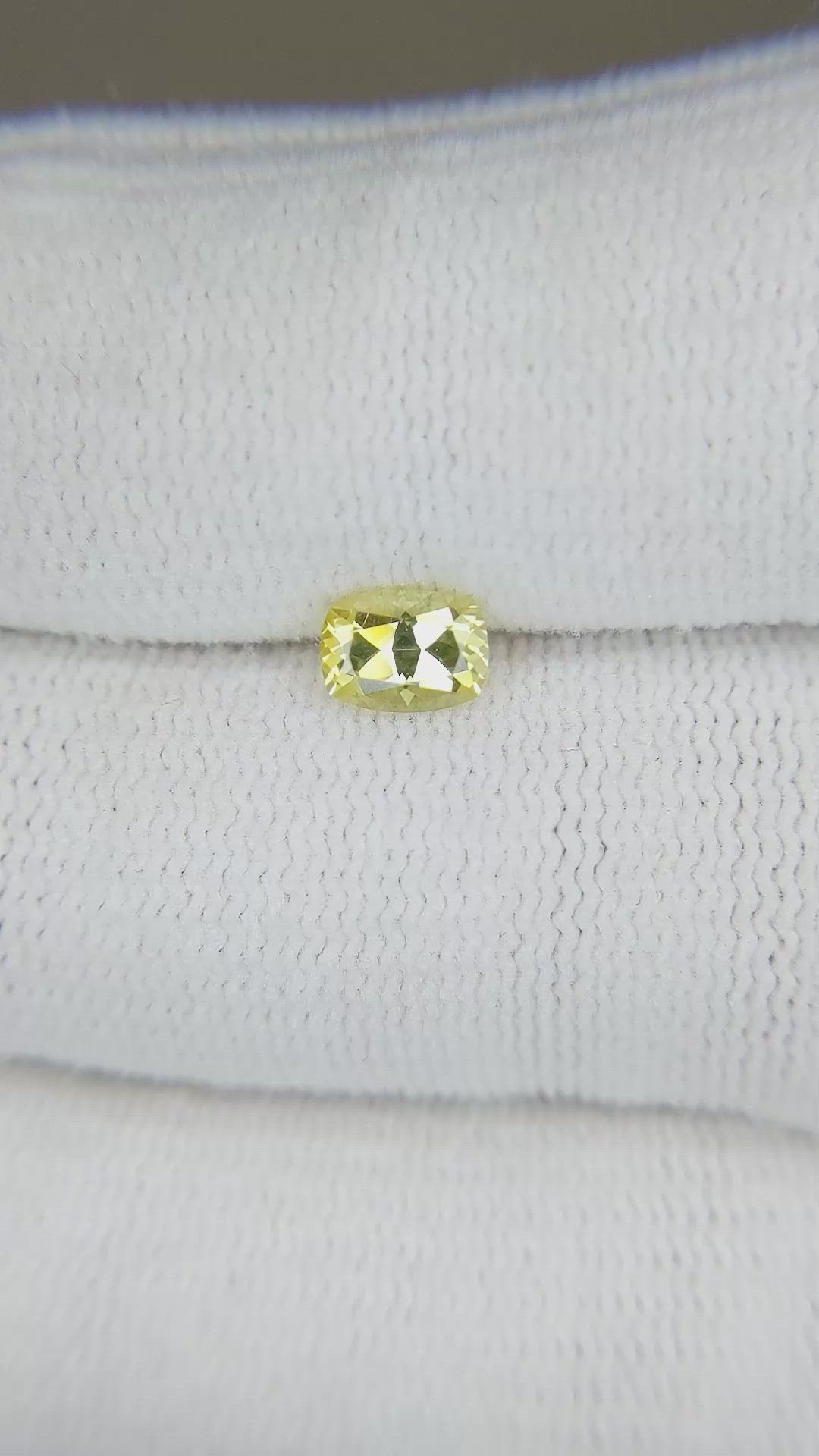 0.73 Ct. Yellow Sapphire from Montana Size Video