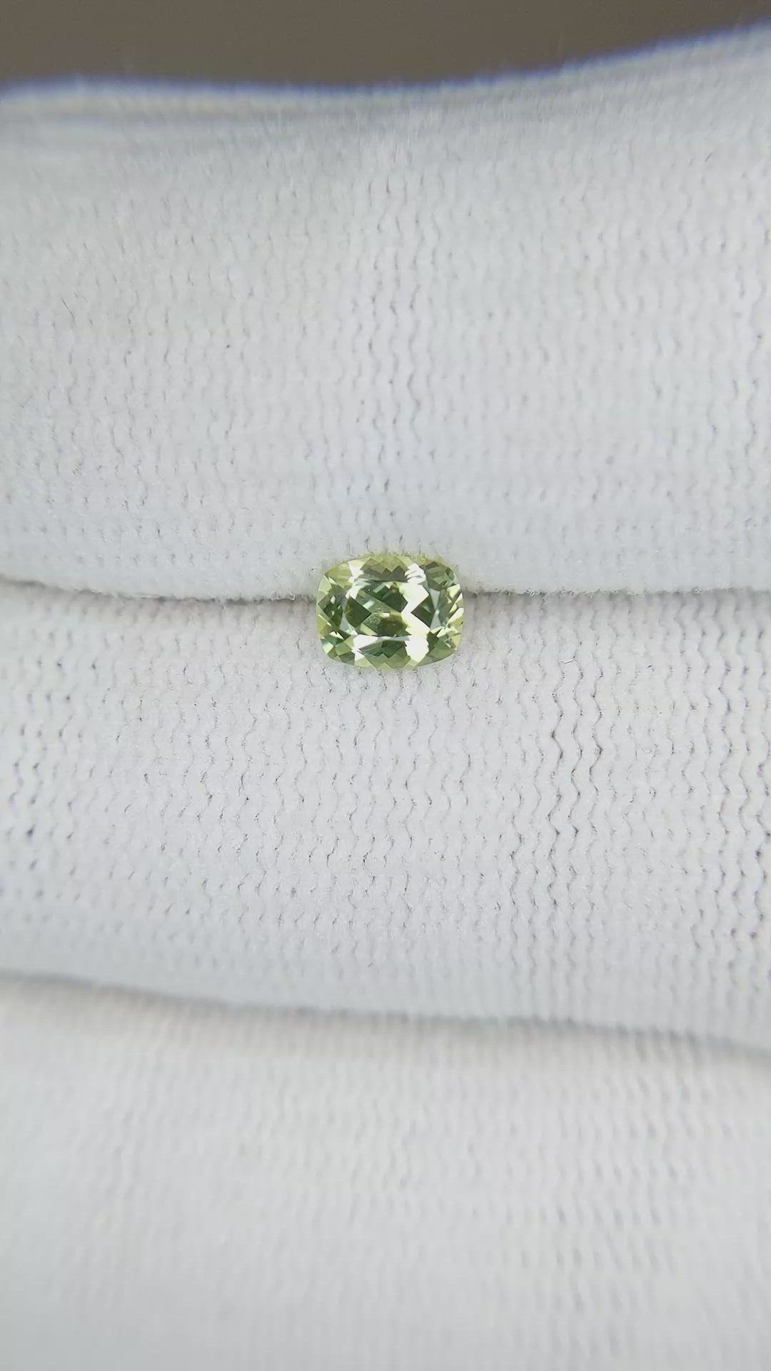 0.60 Ct. Yellowish Green Sapphire from Montana Size Video