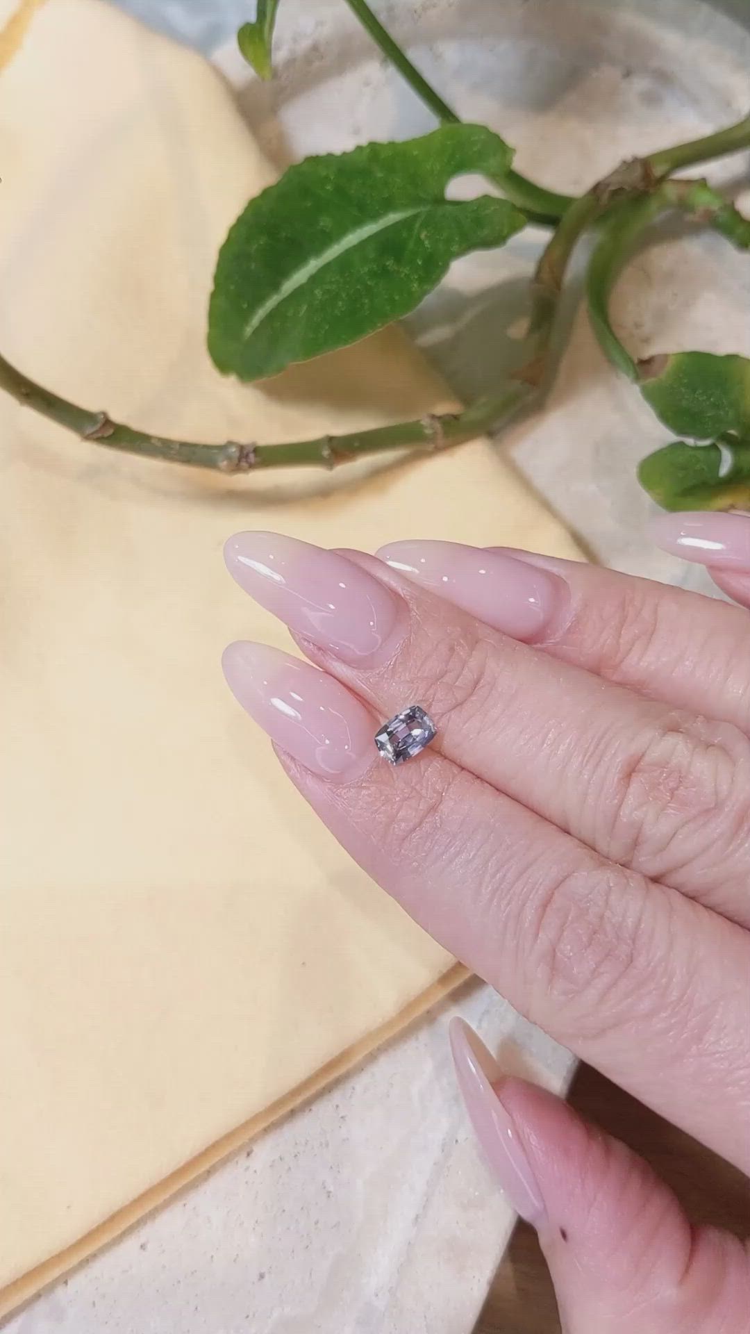 0.69 Ct. Grey Sapphire from Montana Size Video