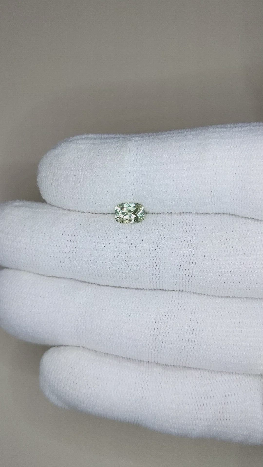 0.91 Ct. Yellow Sapphire from Montana Size Video