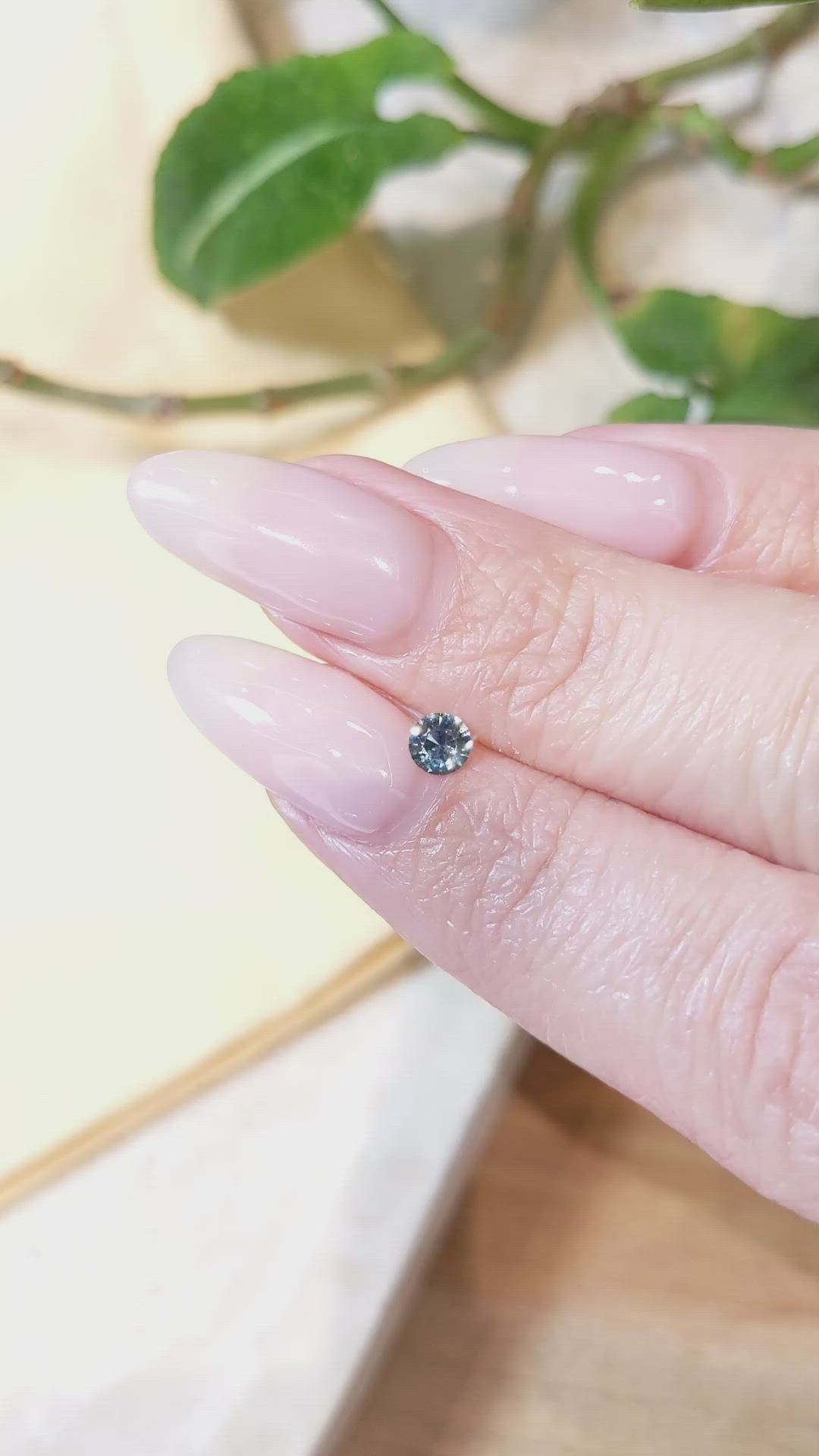 0.25 Ct. Greyish Blue Sapphire from Montana Size Video