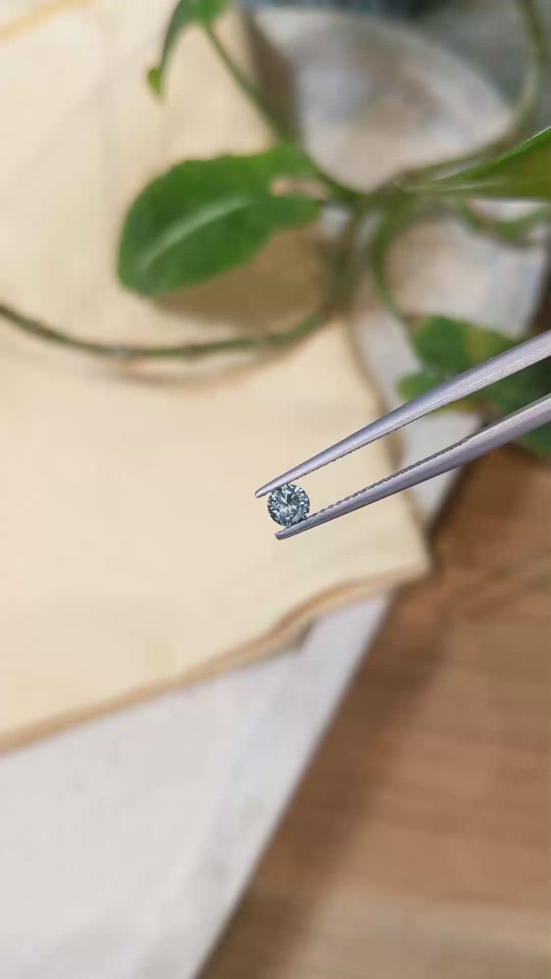 0.28 Ct. Greyish Blue Sapphire from Montana Size Video