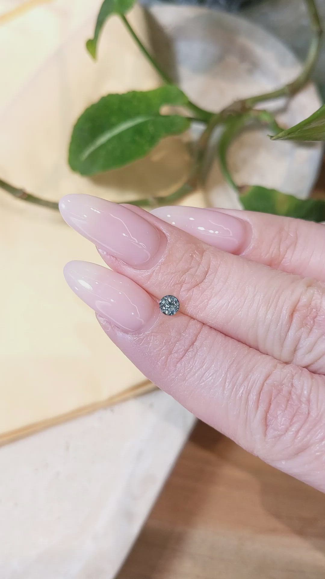 0.26 Ct. Greenish Blue Sapphire from Montana Size Video