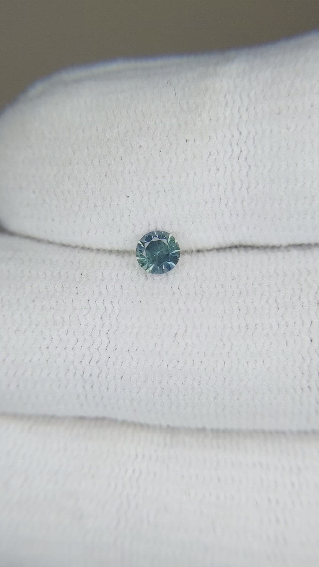 0.27 Ct. Bluish Green Sapphire from Montana Size Video