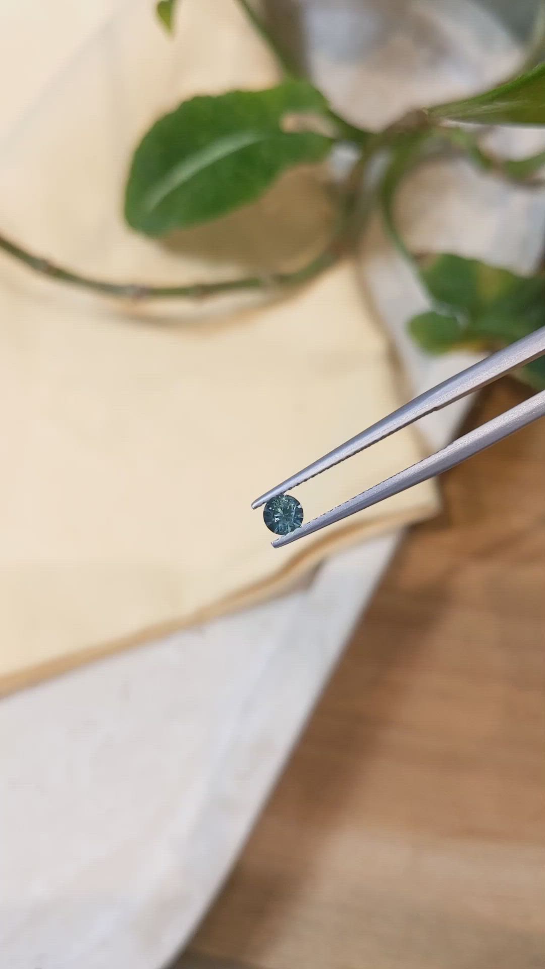 0.27 Ct. Bluish Green Sapphire from Montana Size Video