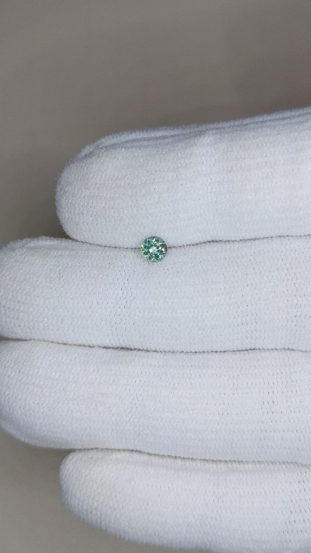 0.27 Ct. Bluish Green Sapphire from Montana Size Video