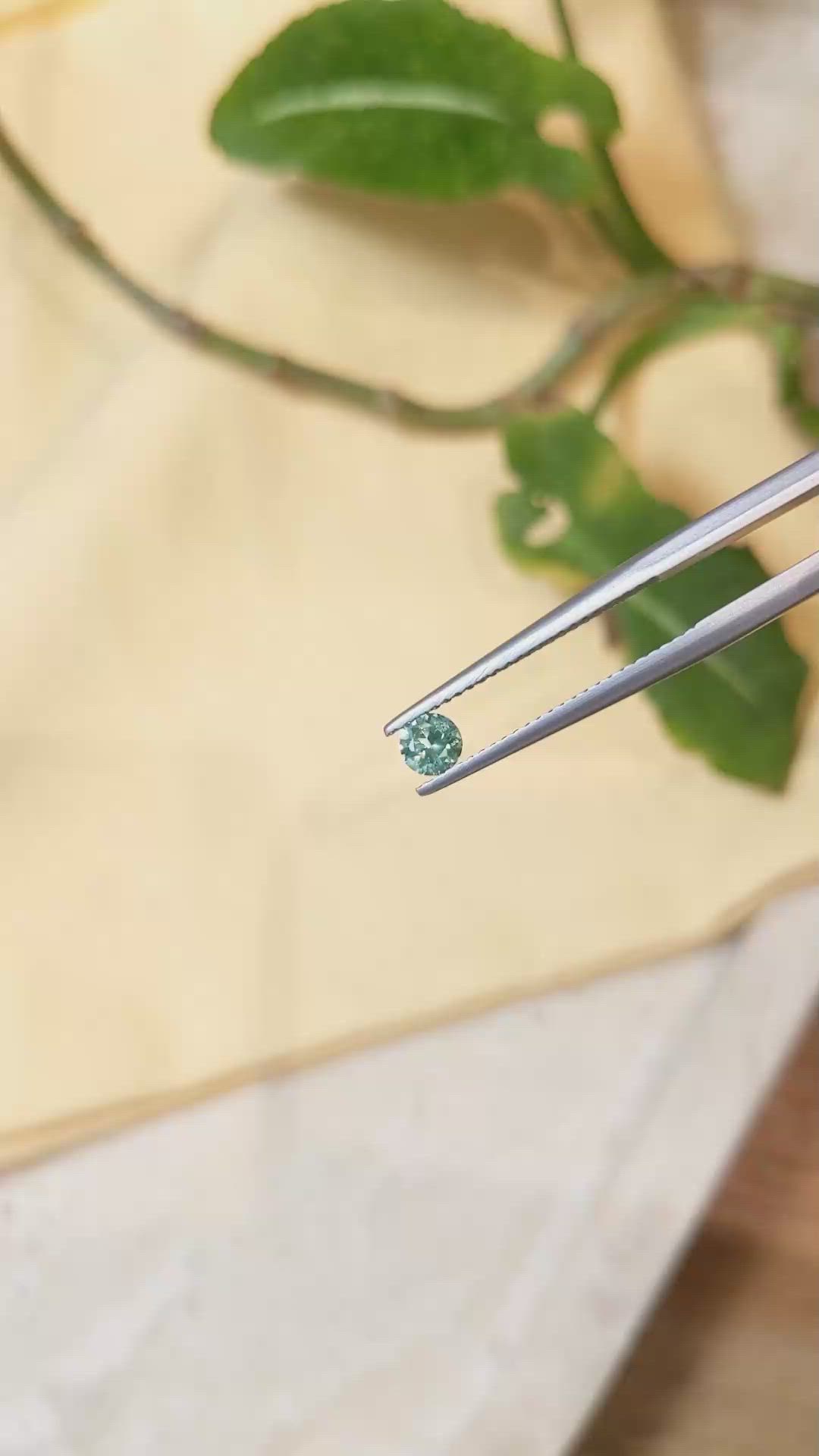 0.27 Ct. Green Sapphire from Montana Size Video