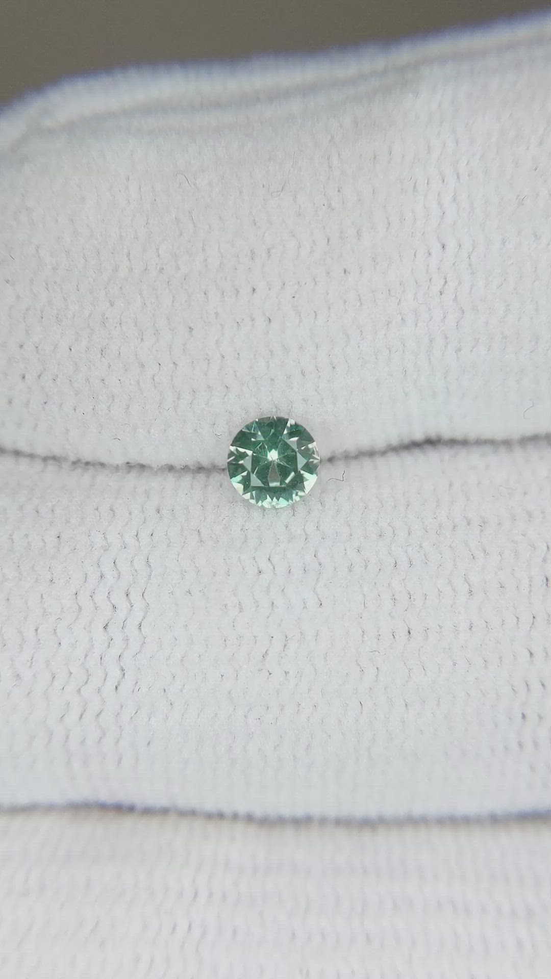 0.27 Ct. Yellowish Green Sapphire from Montana Size Video