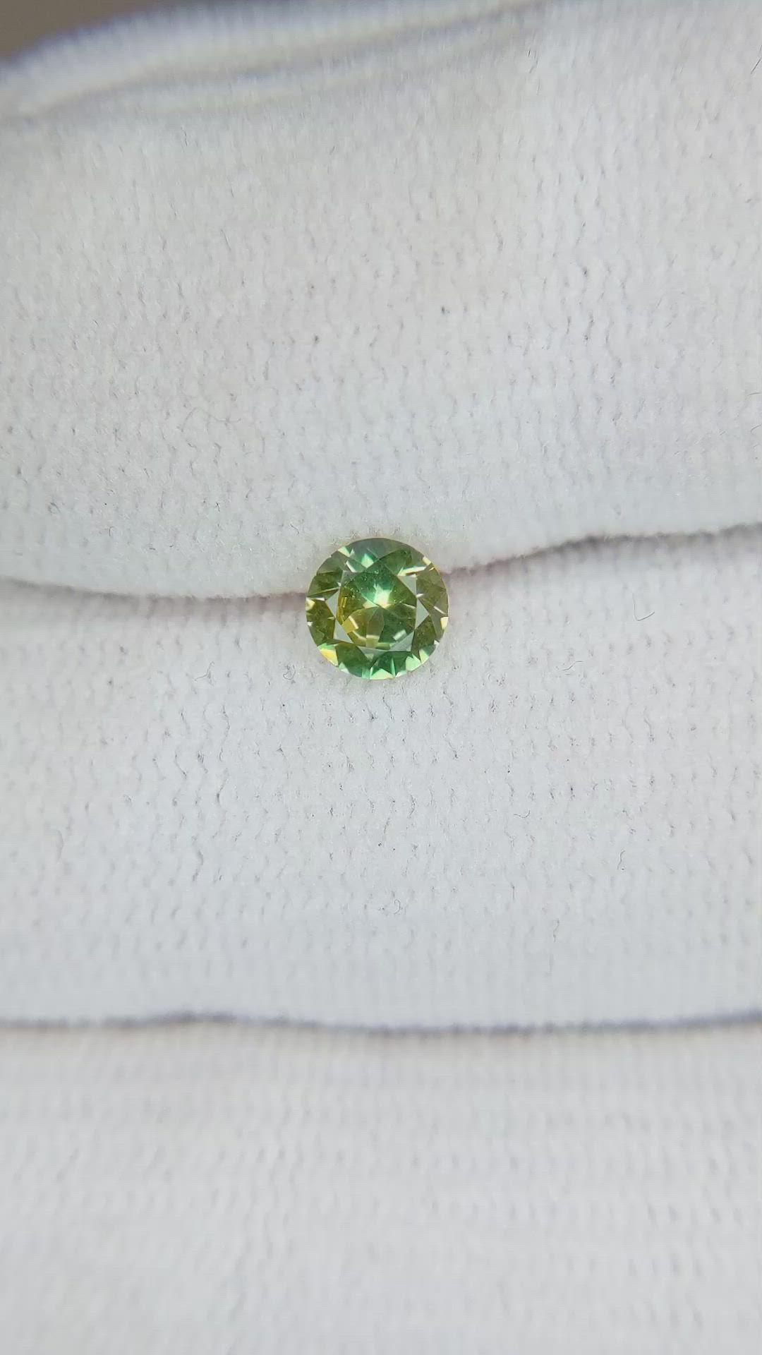0.40 Ct. Greenish Yellow Sapphire from Montana Size Video